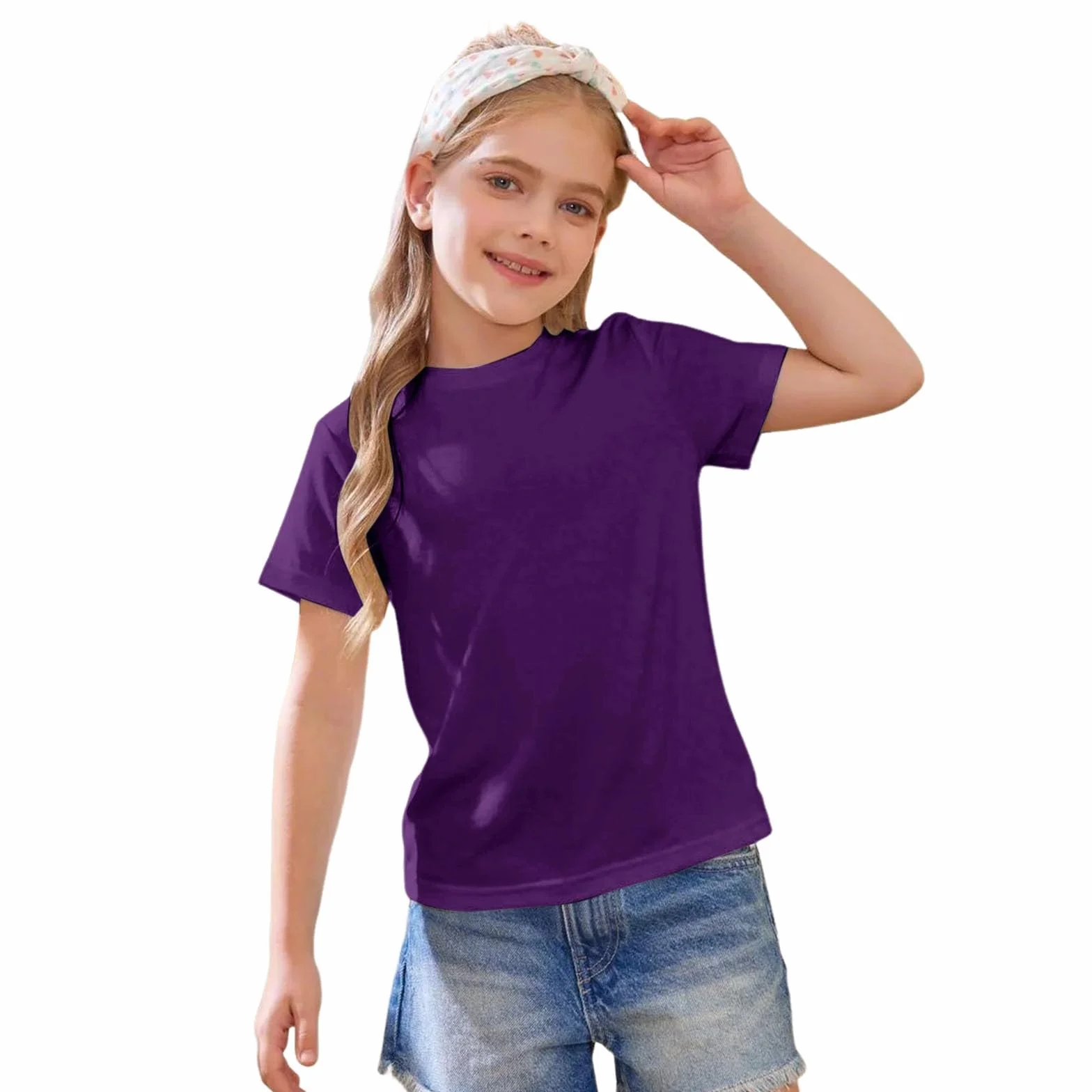 T-shirts d'été à manches courtes pour enfants - Confortables et doux - Basiques décontractés