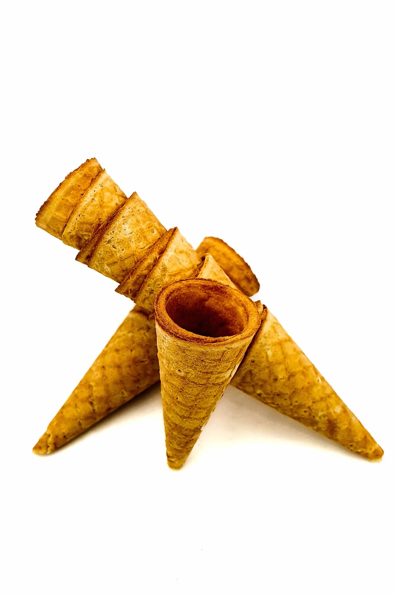 PJaspert Eiswaffeln | Cornets de crème glacée "Mini" avec bordure 60x27mm (594 pièces)