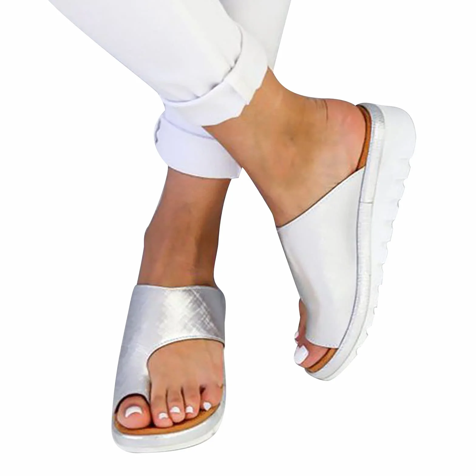 Sandale Orthopedique Femme Mules Plateforme pour Hallux Valgus Chaussures de Plage Été