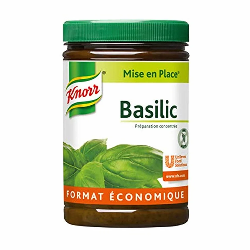 Knorr Professional Knorr Mise en place au basilic frais pour marinades et assaisonnements ,délicieux chaud comme froid, Vegan, pot 700g