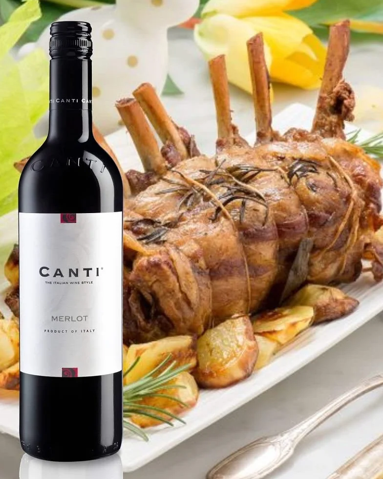 Canti - Merlot Vin Rouge Italien Sec, Saveur Équilibrée avec un Goût Fruité Rond, 6x750 ml