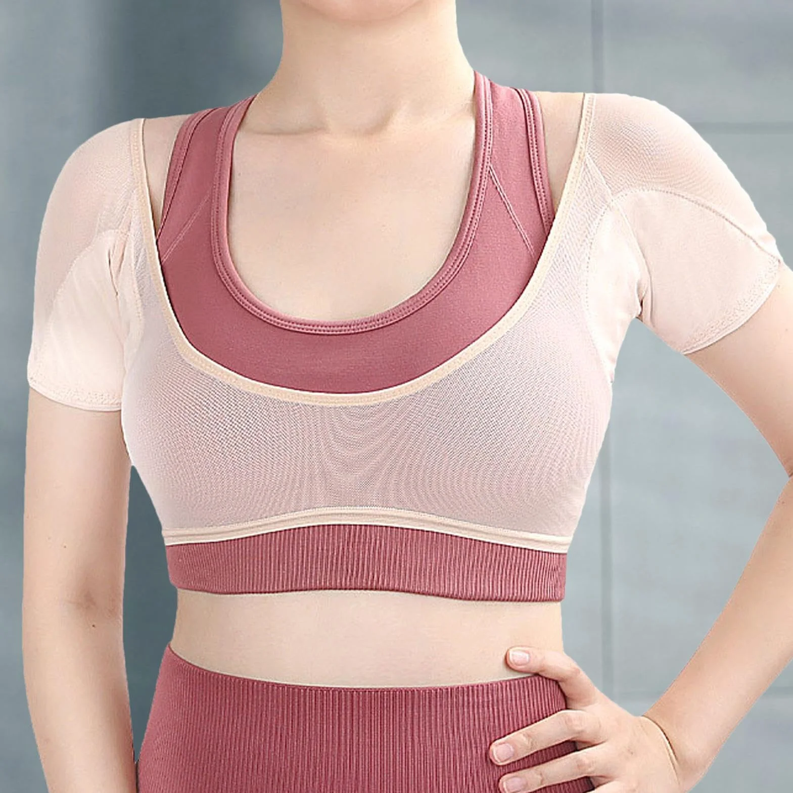 Gilet anti-transpirant à manches courtes pour femme lavable réutilisable séchage rapide