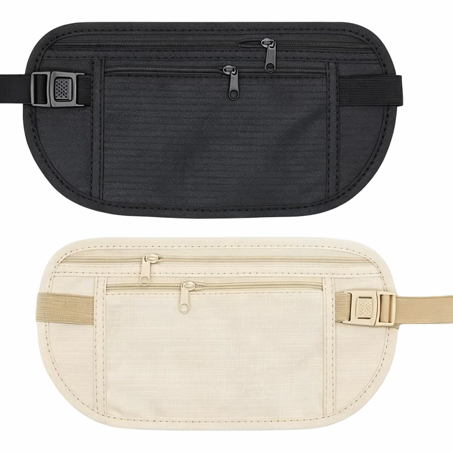 Pochette Secrète 2 Pièces Sac Antivol Banane Ventrale Caché Protection Discrète Voyage