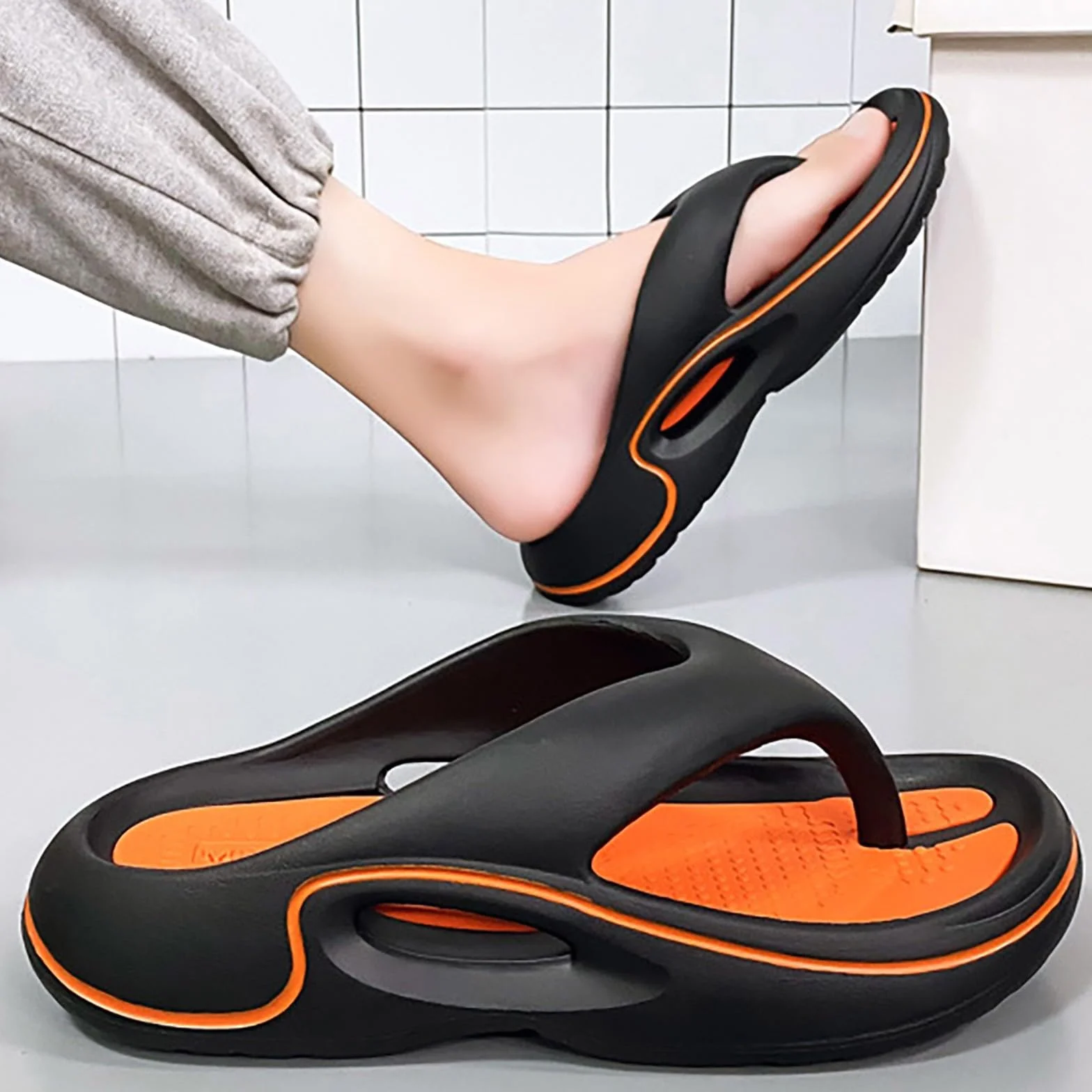 Chaussures diabétiques souples pour homme avec semelles épaisses, soutien de la voûte plantaire, semelle antidérapante