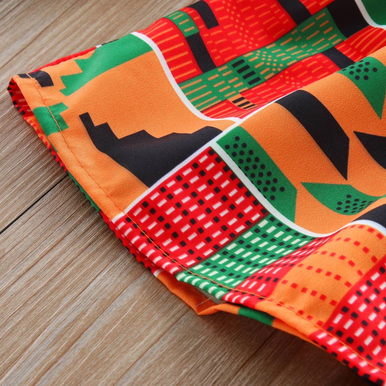 Ensemble Dashiki Africain pour Fille, Vêtements d'Été Bébé Ankara (Orange 18-24 mois)