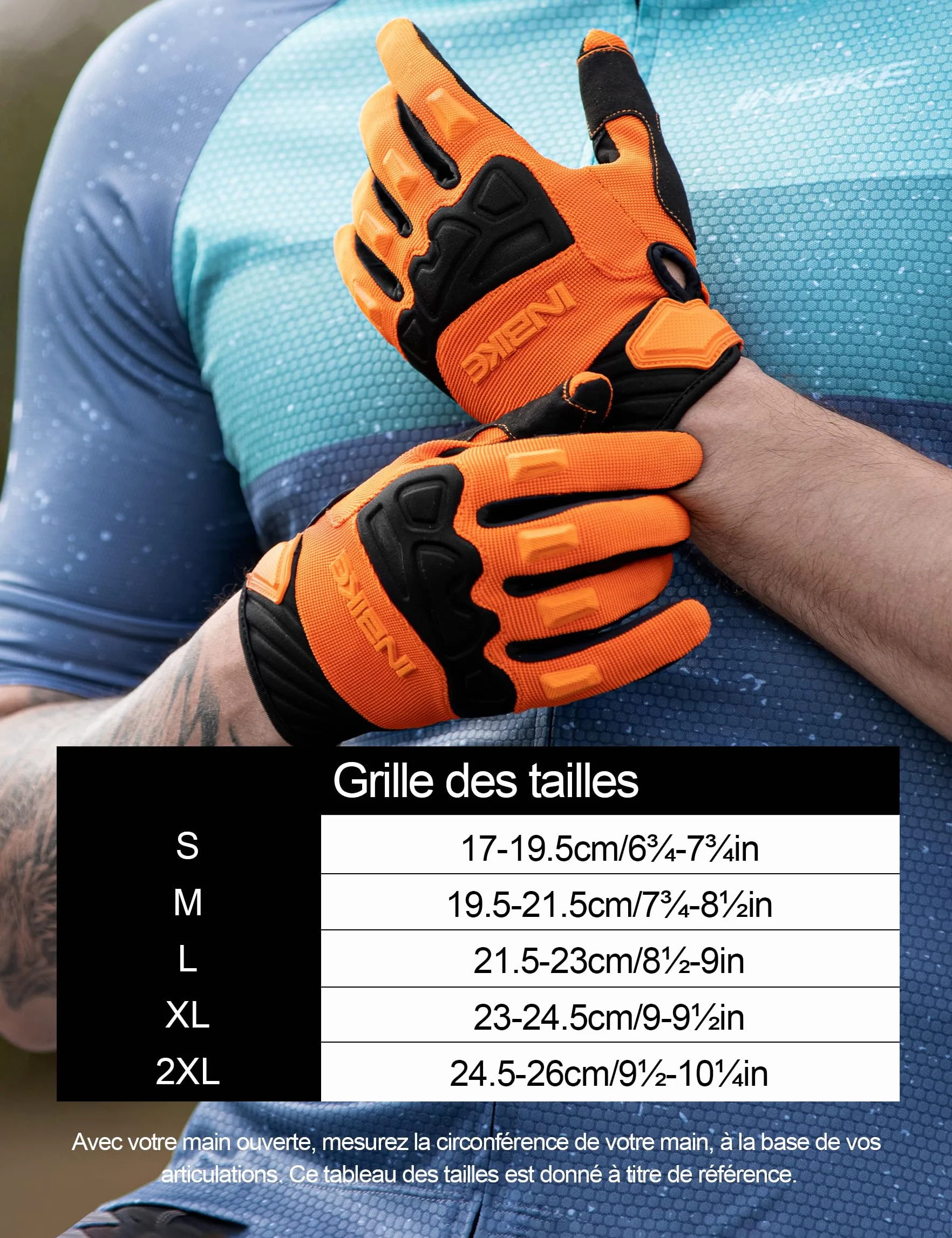INBIKE Gants de Cyclisme VTT Homme Plein Doigts à Écran Tactile Rembourré Antichoc