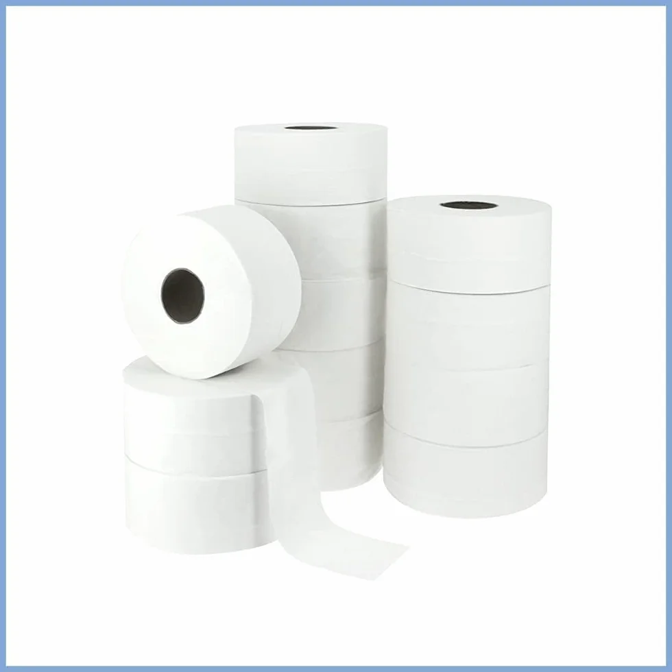 DSTOCK60-12 Papier toilette MINI JUMBO 2 plis, 200 mètres - 100% pure ouate blanche. Papier toilette économique.