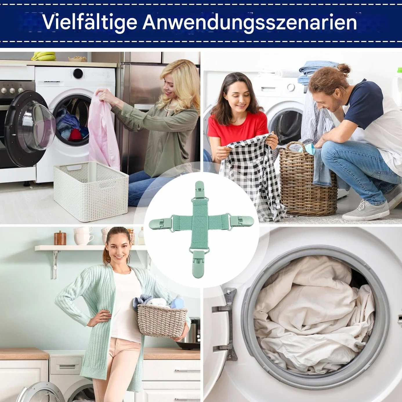 Clips anti-enchevêtrement pour draps, accessoires de démêlage pour housses de couette, aide à la maison pour empêcher les enchevêtrements dans la machine à laver et le sèche-linge