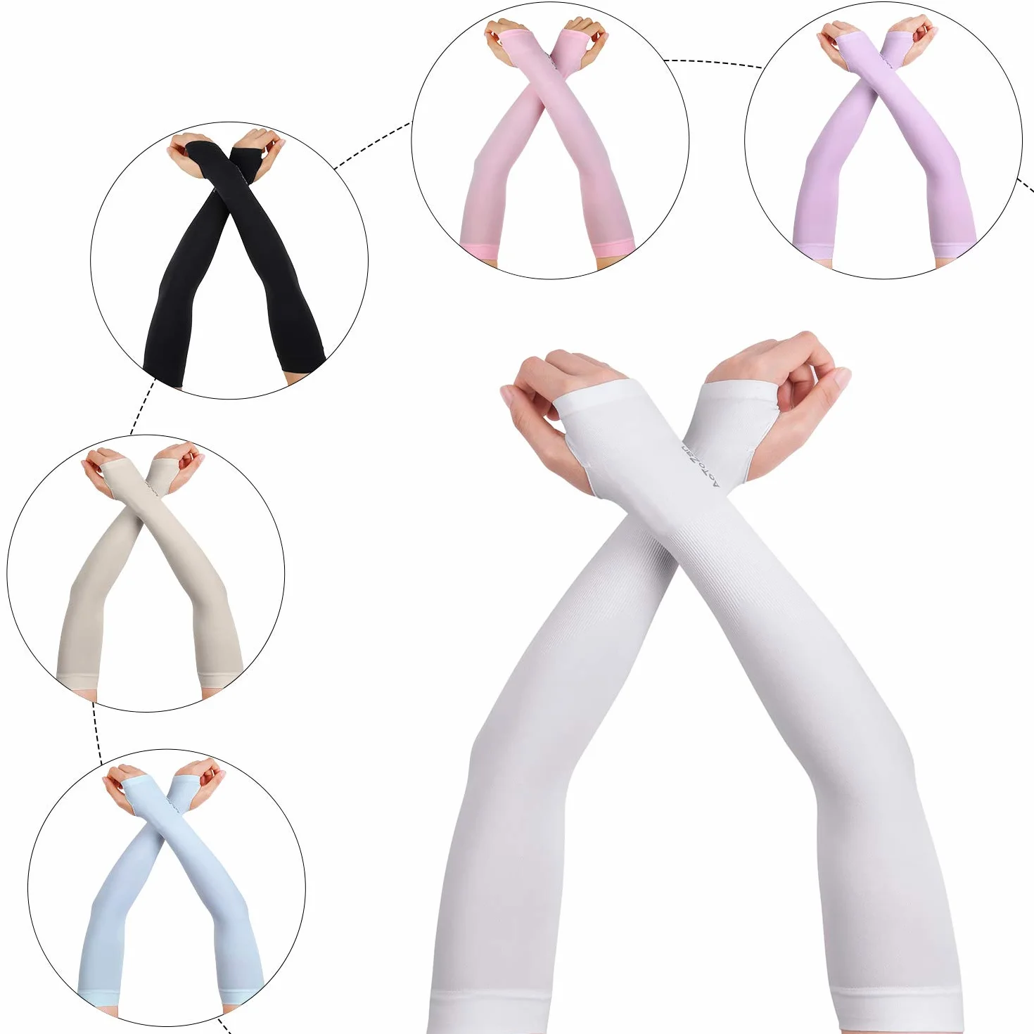 Manchon de Compression Bras UPF50+ UV Protection pour Sport Running Golf Cyclisme