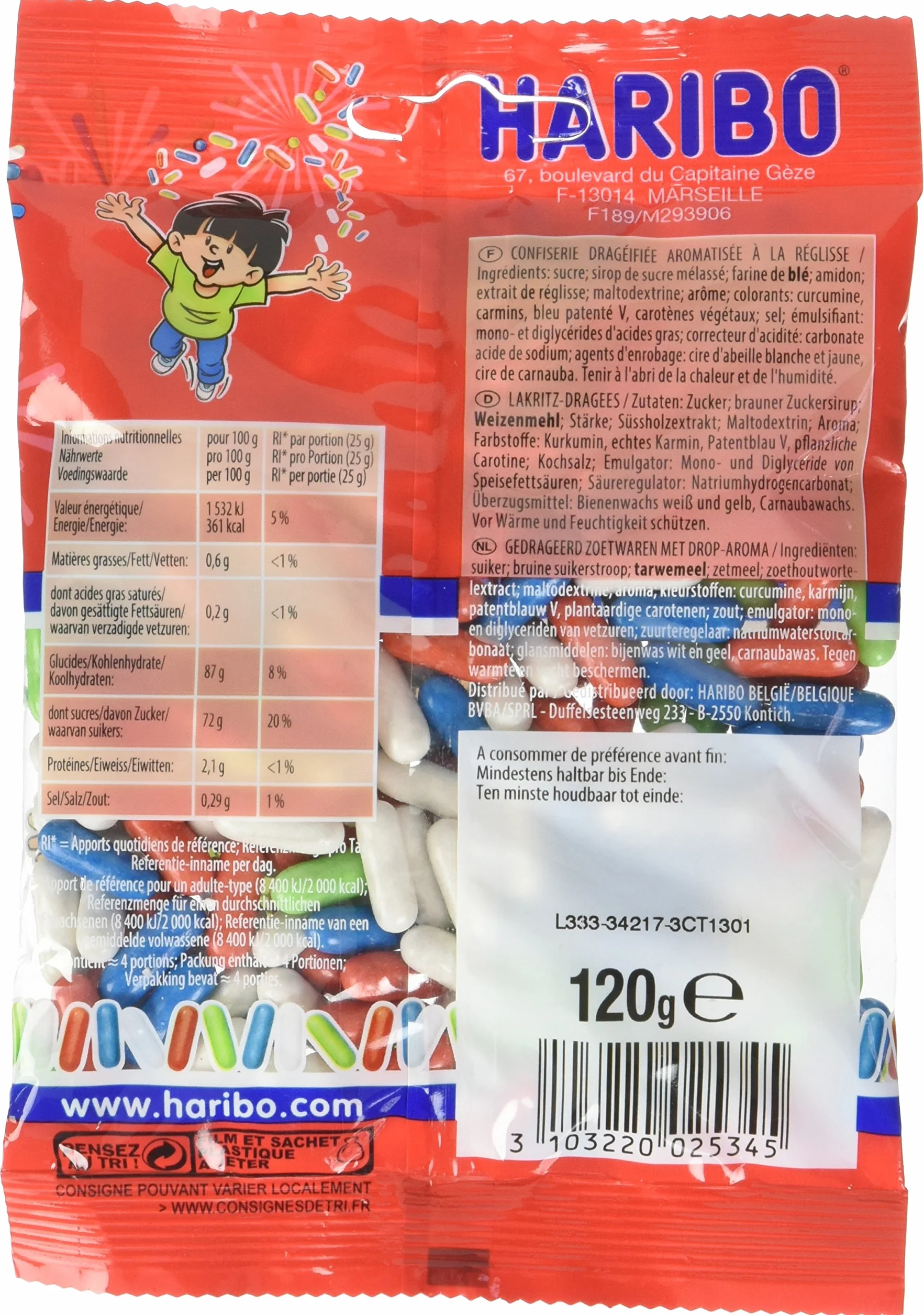 Haribo Carensac 120 g - Lot de 10