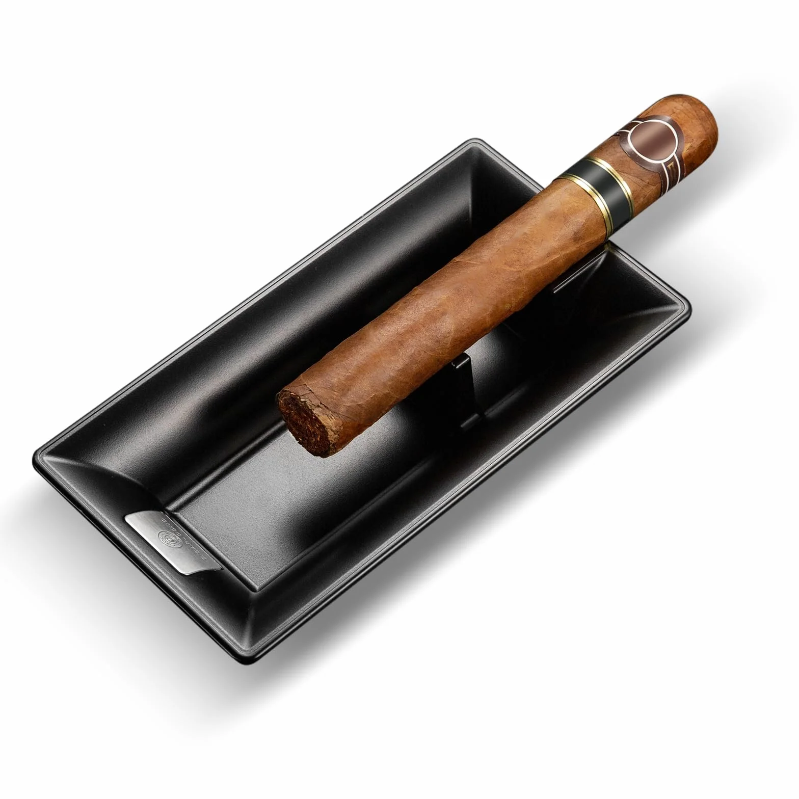 Cendrier à cigares en métal double support incassable extérieur Noir