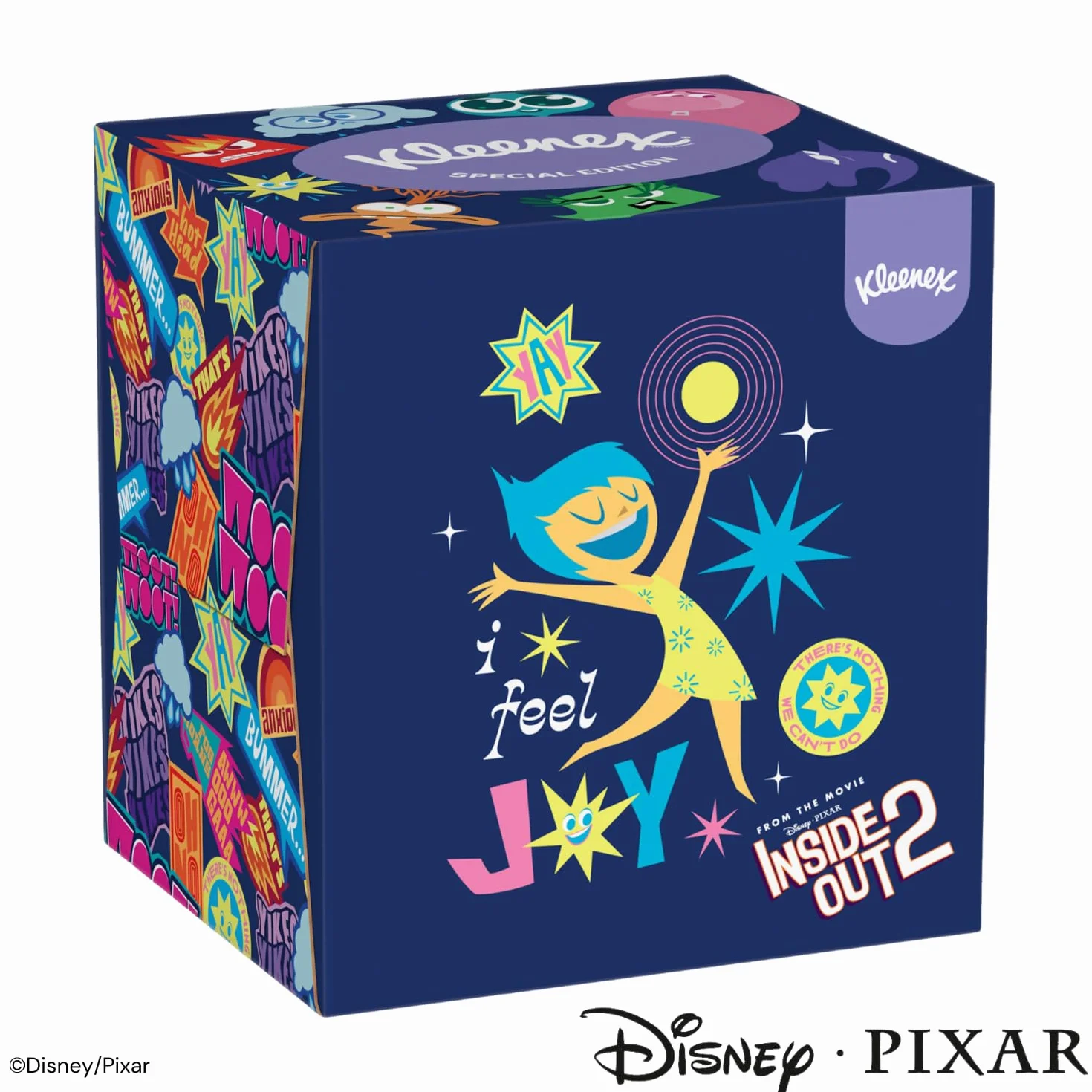 KLEENEX - Mouchoirs boîte cubique Disney (12 boites de 48 mouchoirs) - ludique avec les personnages préférés de vos enfants