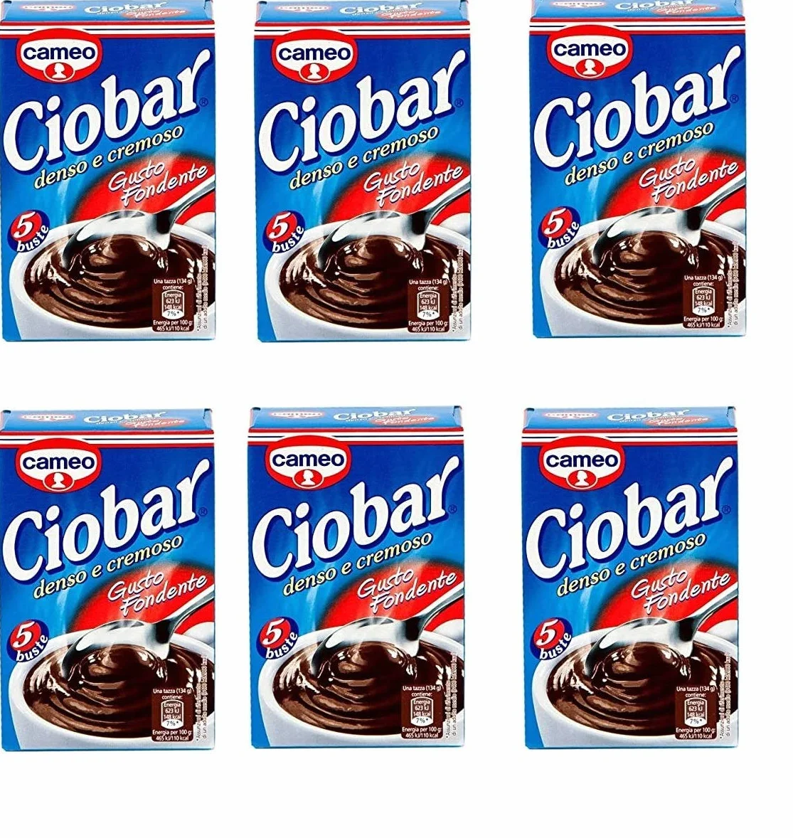6x Cameo Ciobar Gusto Fondente chocolat chaud soluble goût noir 115g ( 5 x 23g )