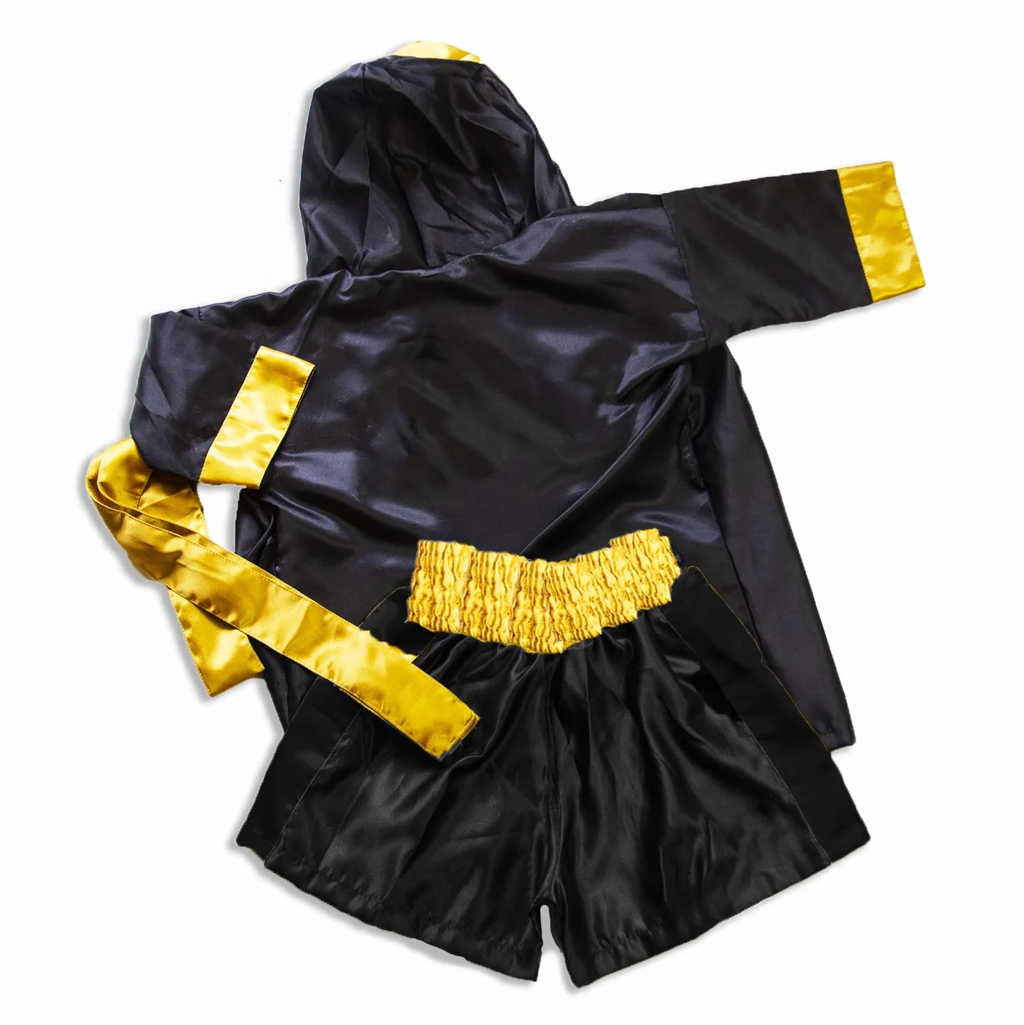 Just4baby Peignoir de boxe en satin léger pour enfant Noir/doré