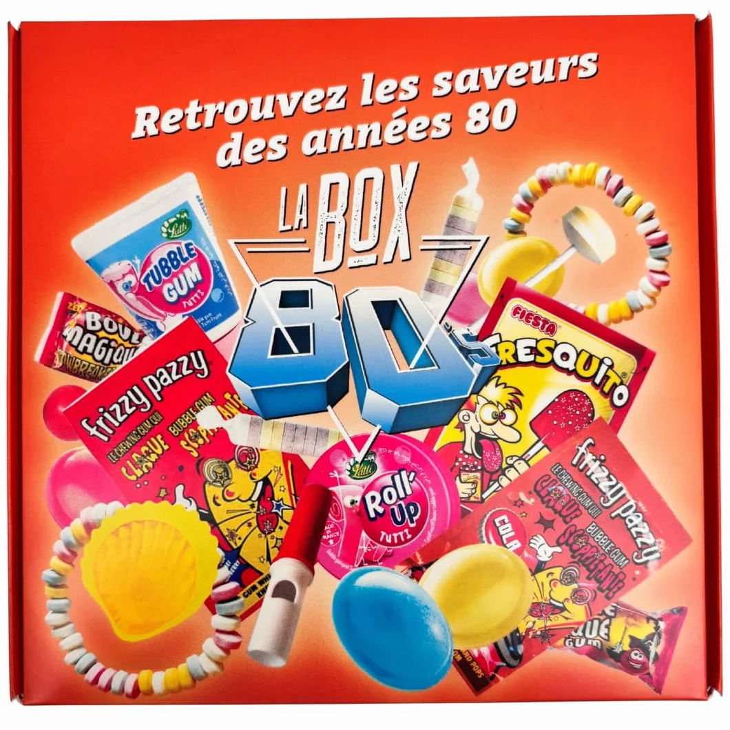 Mini Box Bonbons Années 80-13 références différentes pour redécouvrir le plaisir des bonbons des années 80 - Assortiment de confiseries 300g