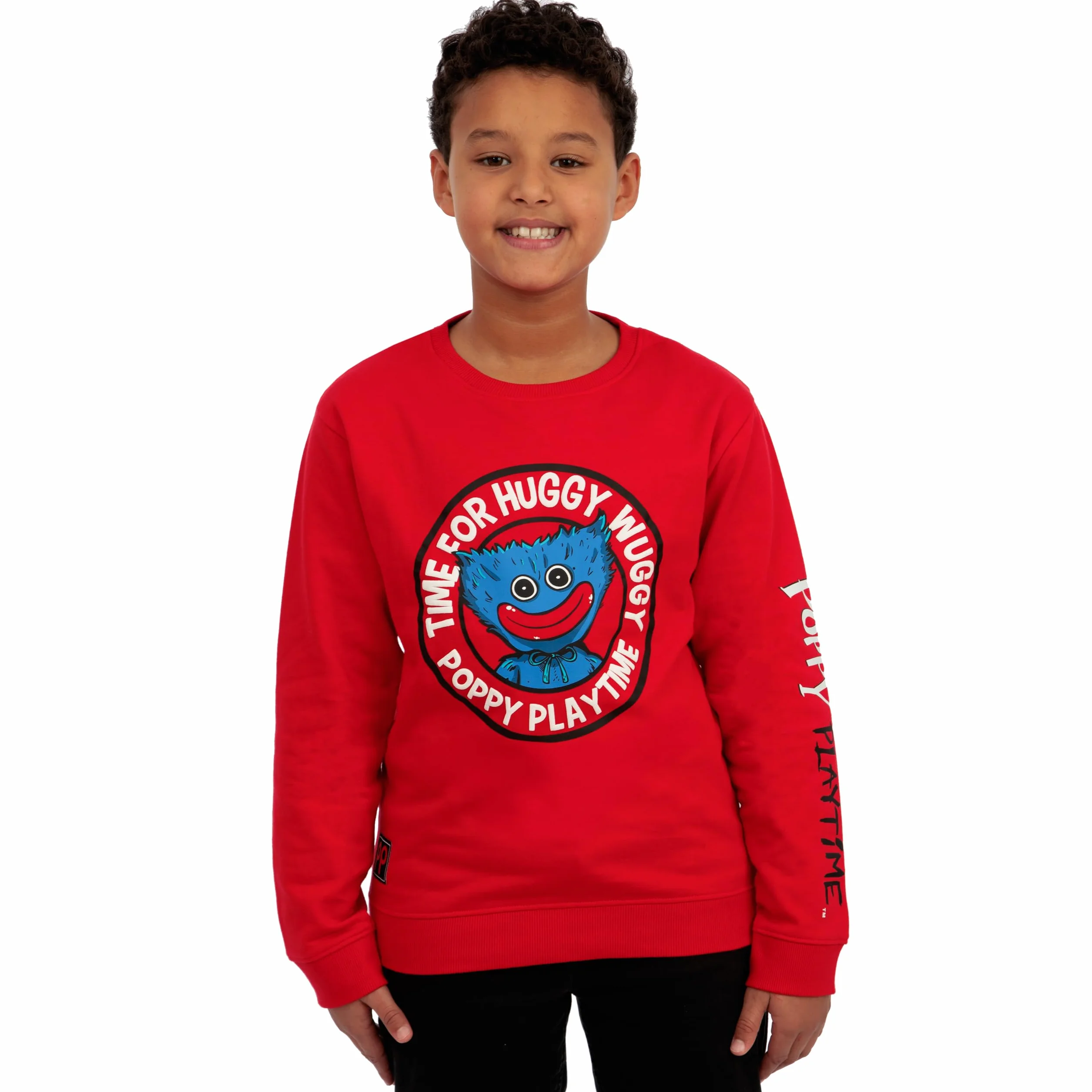 Poppy Playtime Pull Garçon, Sweatshirt Huggy Wuggy, Coton Rouge Manches Longues