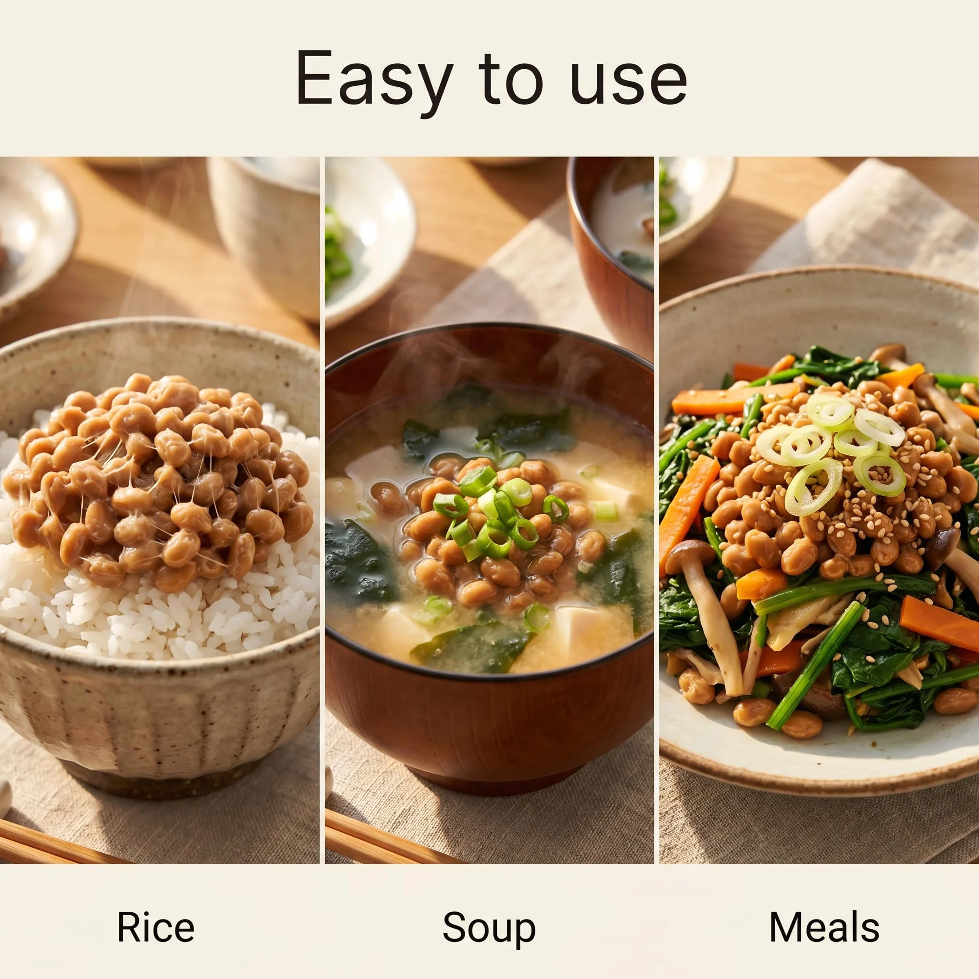 Natto séché 150g - jusqu'à 450g de natto une fois réhydraté - soja fermenté