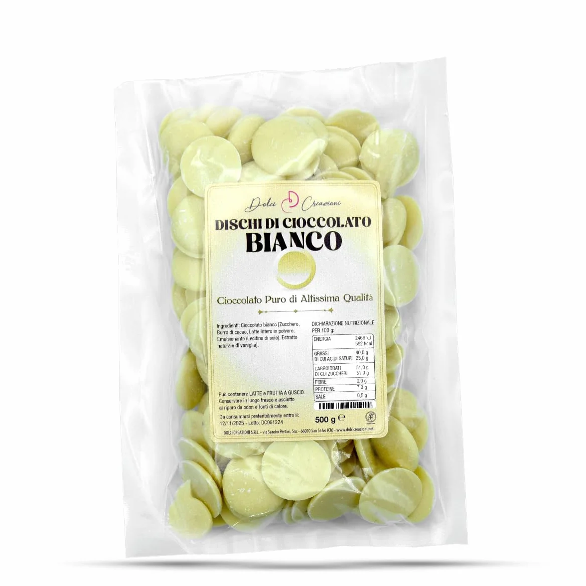 DISQUES CHOCOLAT PURE - 500 g - DÉCORATIONS POUR Gâteaux et gâteaux (BLANC)