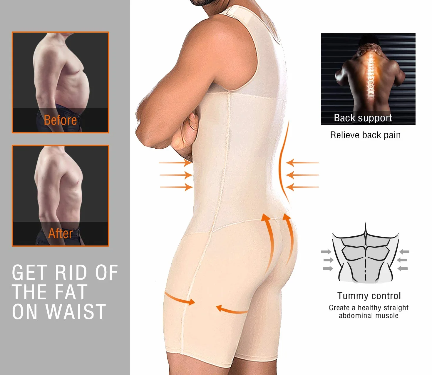 Débardeur Gainant Homme Compression Shapewear Maillot de Corps Gaine Ventre Plat Minceur sans Couture