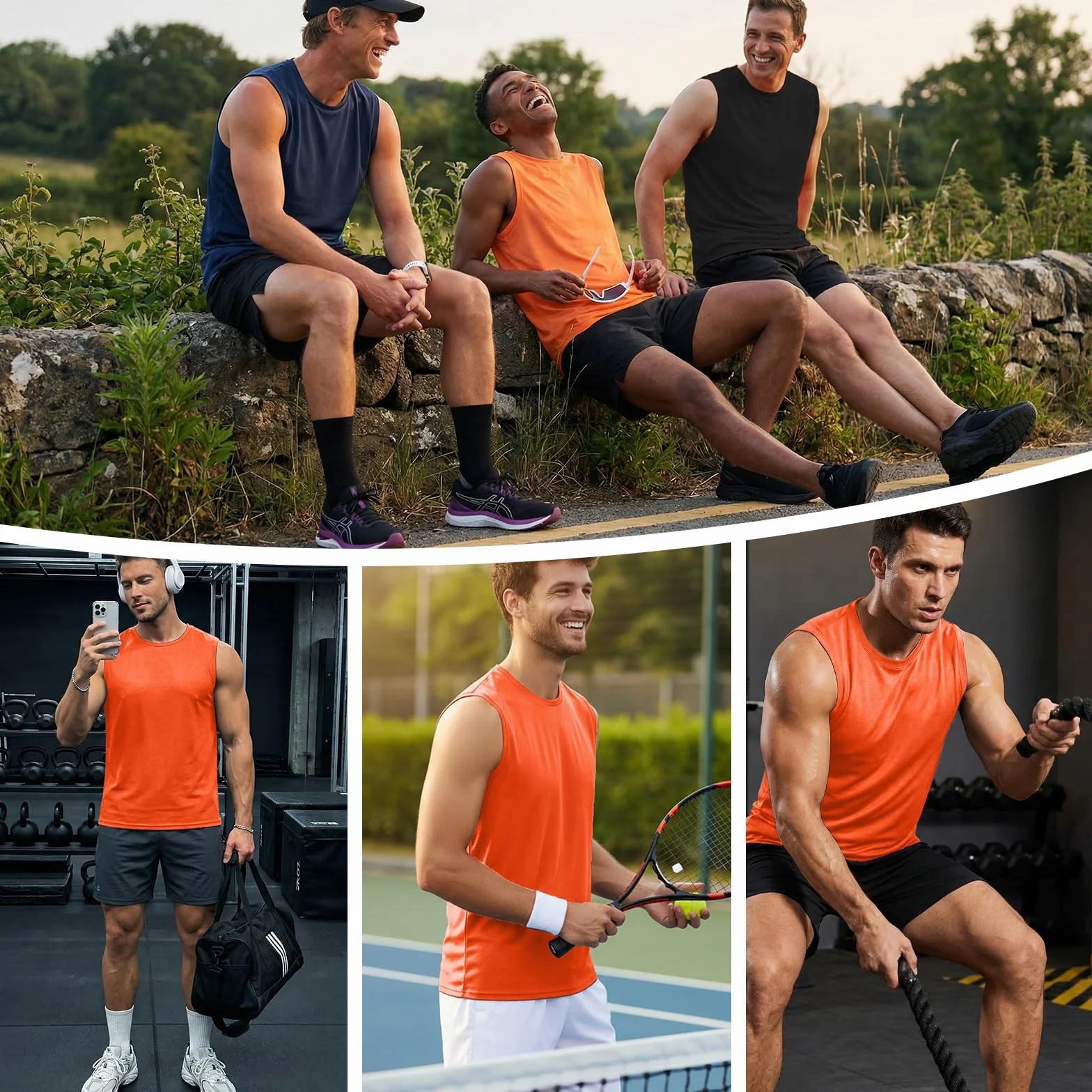 Débardeur Homme Sport Musculation Tank Top sans Manches Respirant Séchage Rapide Fitness Gym S-3XL