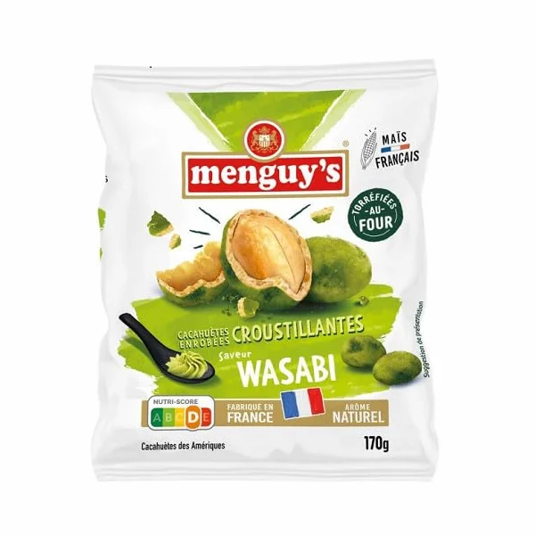 MENGUY'S | Cacahuètes Enrobées Wasabi 170G | Lot De (4) | livraison offerte