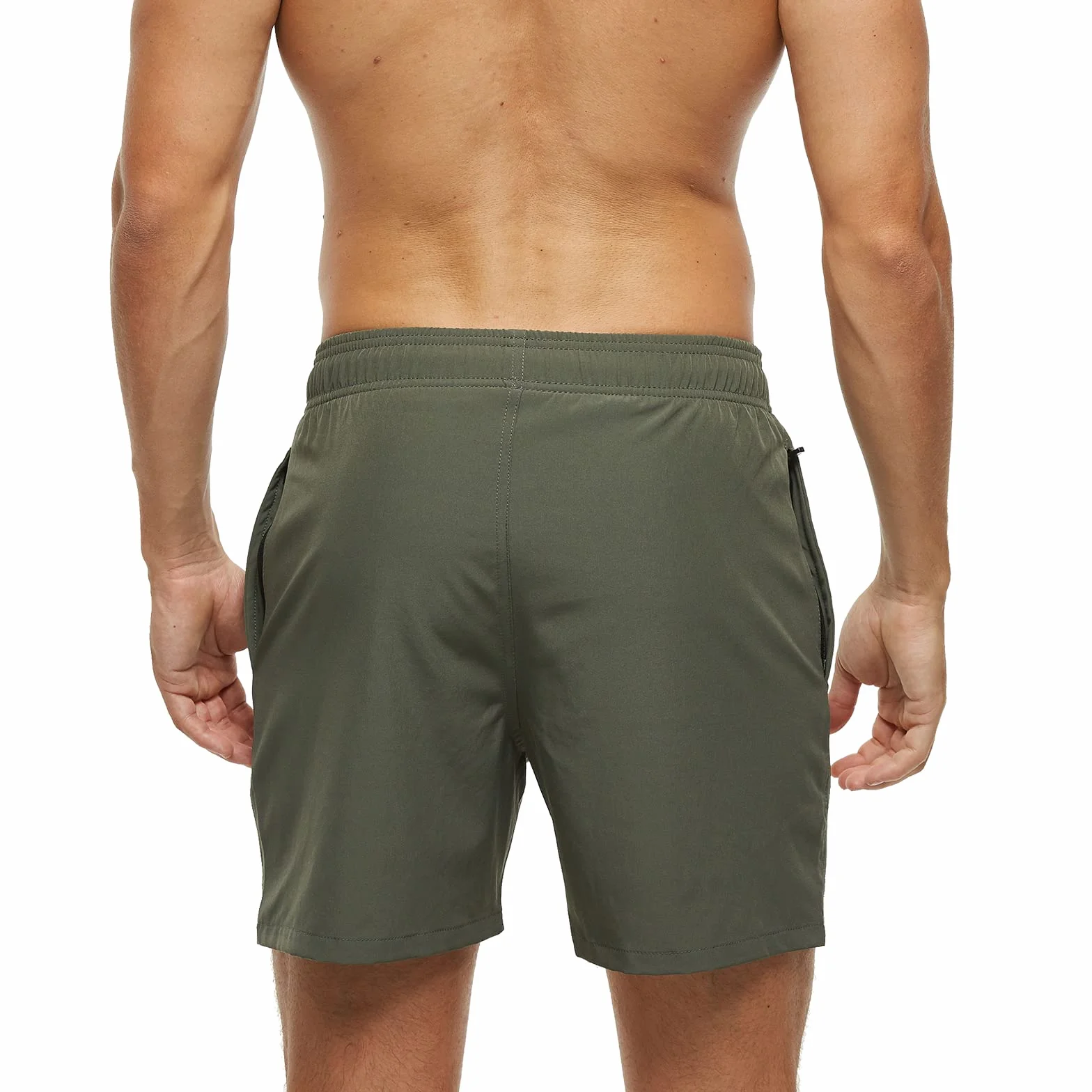 Maillot de Bain Homme avec Poches Zippées Short de Bain Extensible Séchage Rapide Cordon de Serrage Doublure Maille