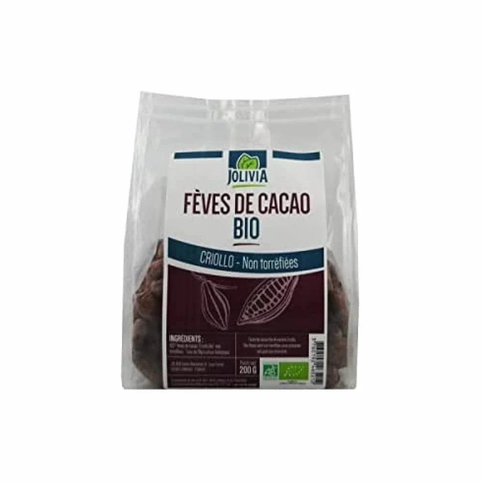 Fèves de Cacao crues Bio non torréfiées - 200 g | format