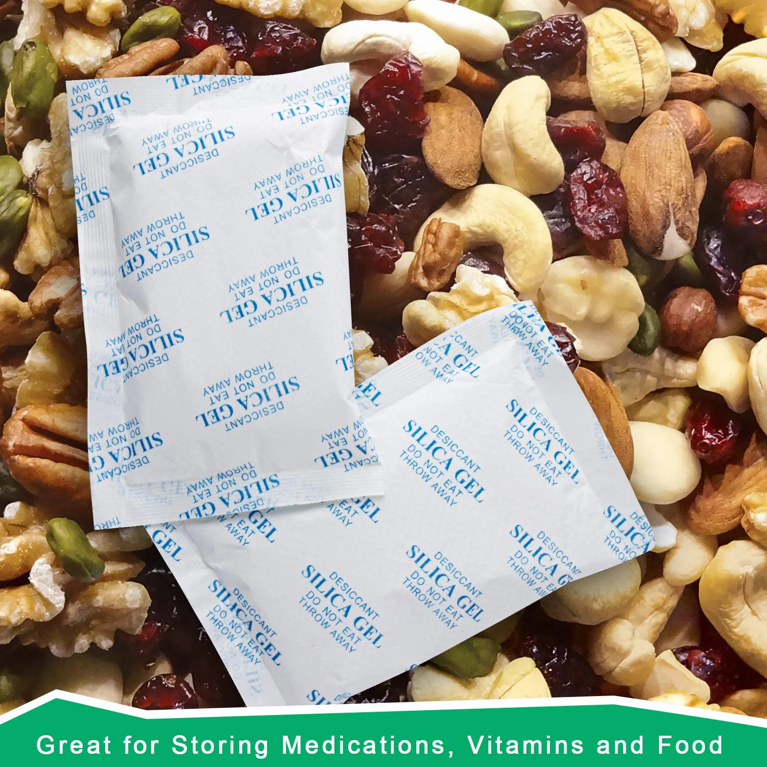 O2frepak 20G (50 Sachets) Gel de Silice Sachet anti Humidité,Sachet Déshydratant,Sachet Absorbeur d'humidité,Silica Gel Sachets Desiccant Packets for Storage