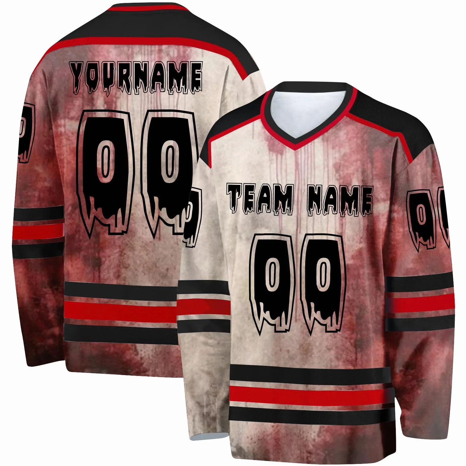 Maillot de Hockey Halloween personnalisé avec votre nom ST2