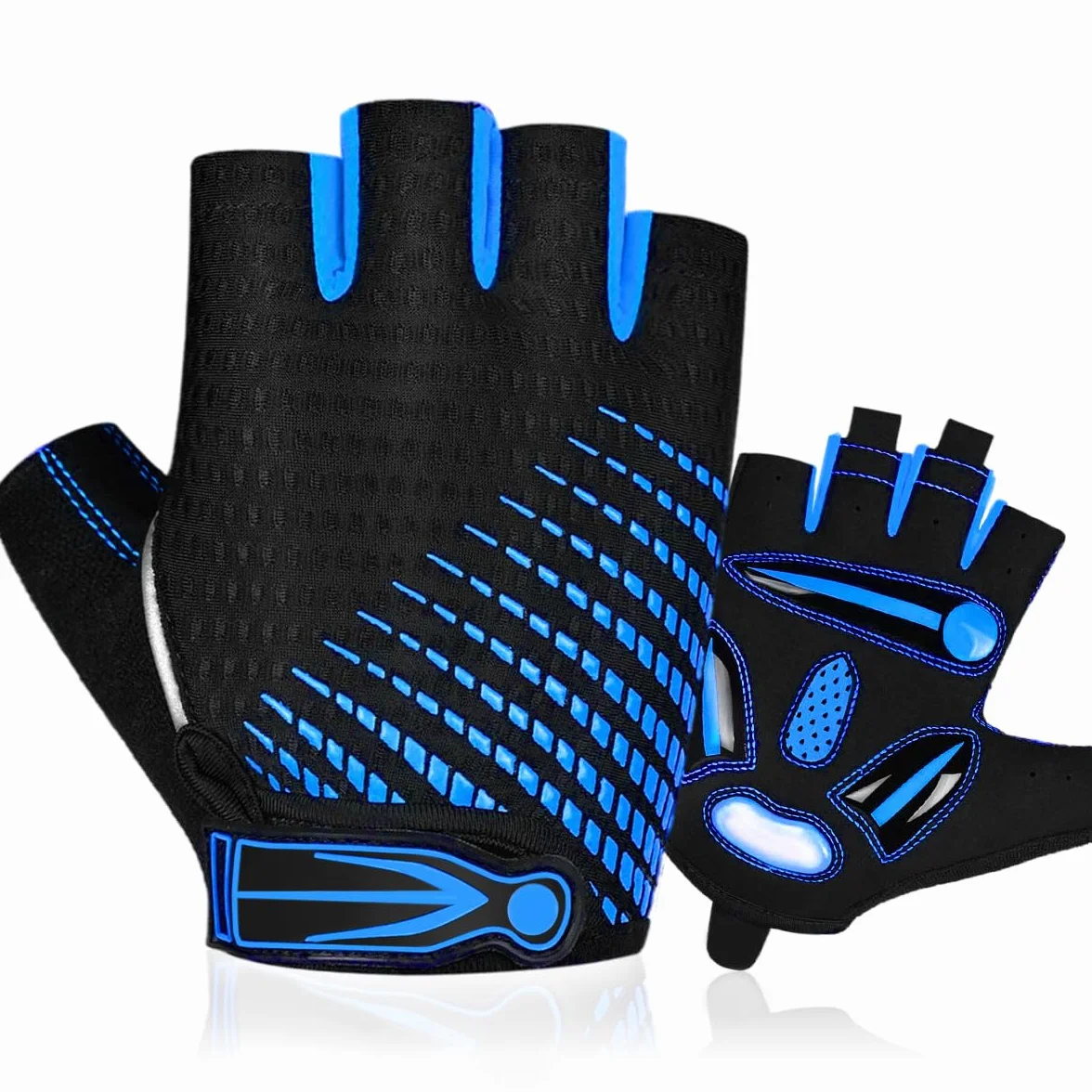Gants Cyclisme Demi-Doigts Gel Anti-Choc Anti-Dérapage Respirant Vélo VTT Homme Femme
