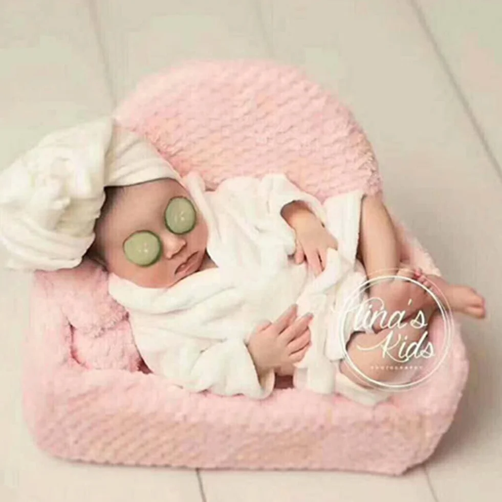 Photographie Nouveau-né Bébé Costume Peignoir Bain Serviette Tenues Accessoires Ensemble