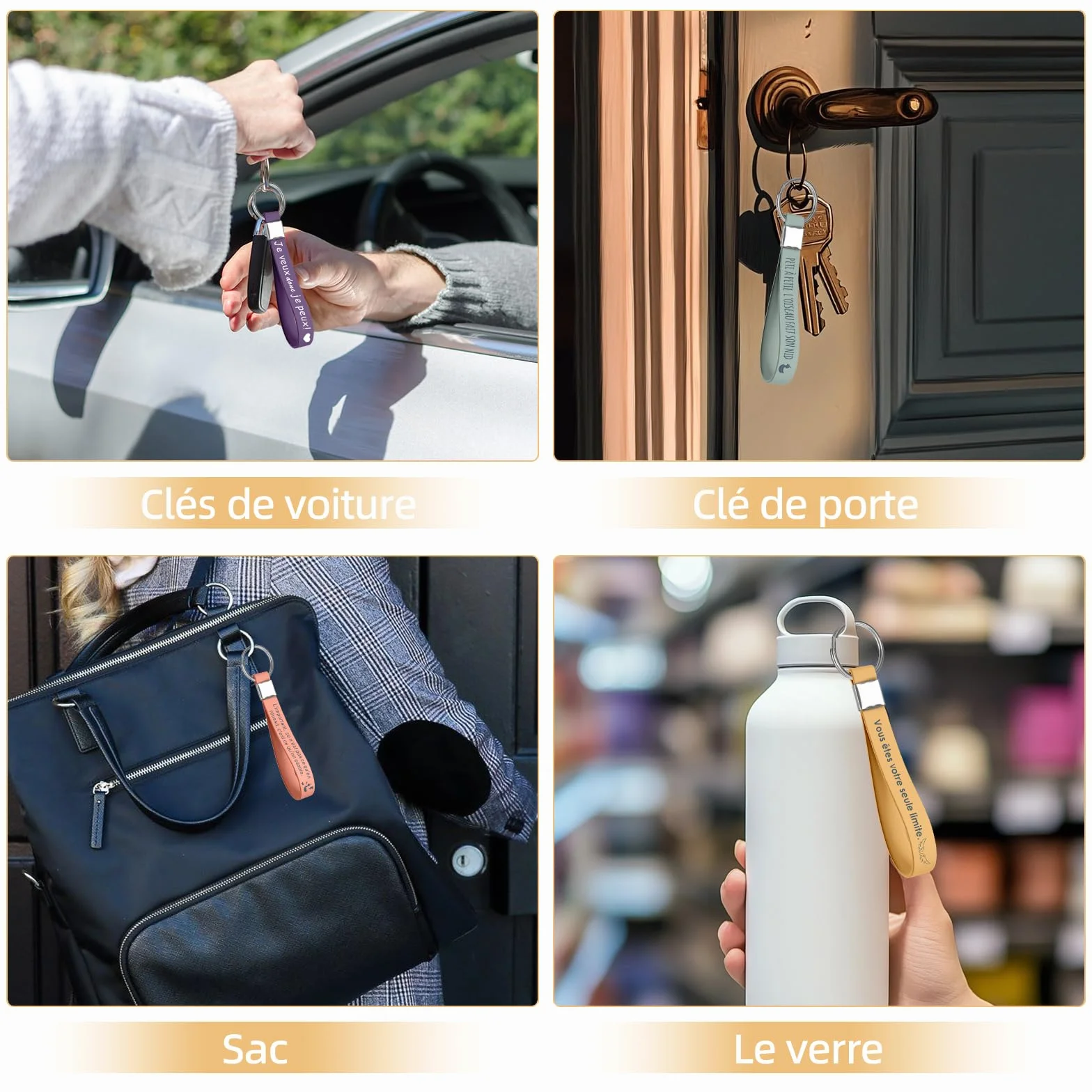 Lot de porte-clés en silicone avec citations inspirantes, cadeau pour employés, collègues, enseignants