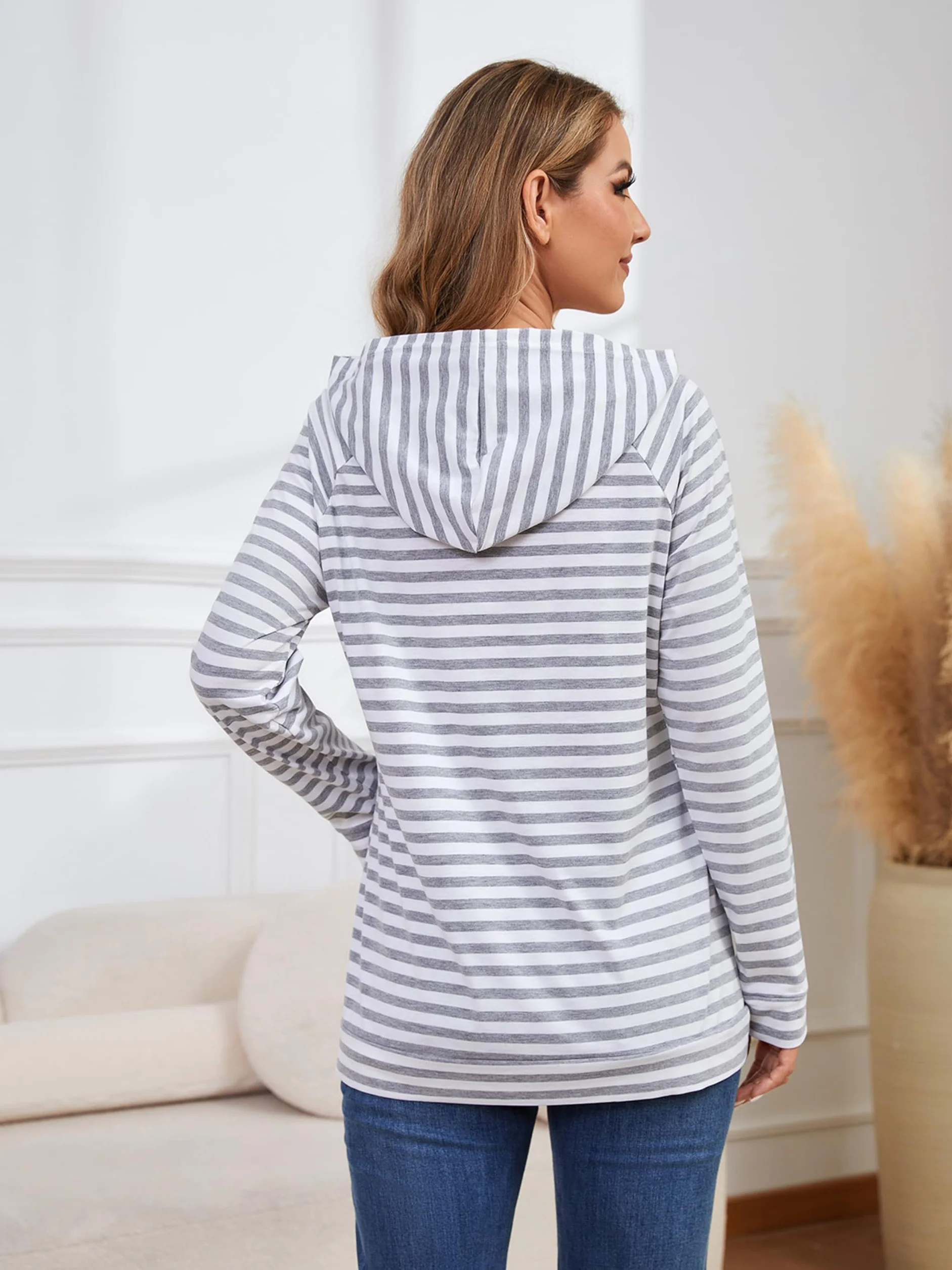 Sweat à capuche d'allaitement pour femme avec fermeture éclair invisible, pull de maternité
