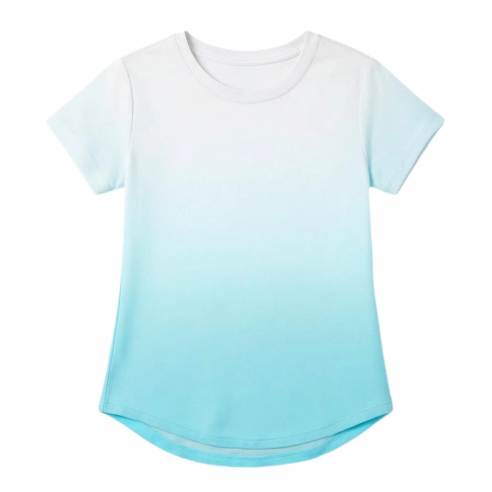 Tee-shirt Sport Filles Ombré Dégradé Col Rond Manches Courtes Séchage Rapide