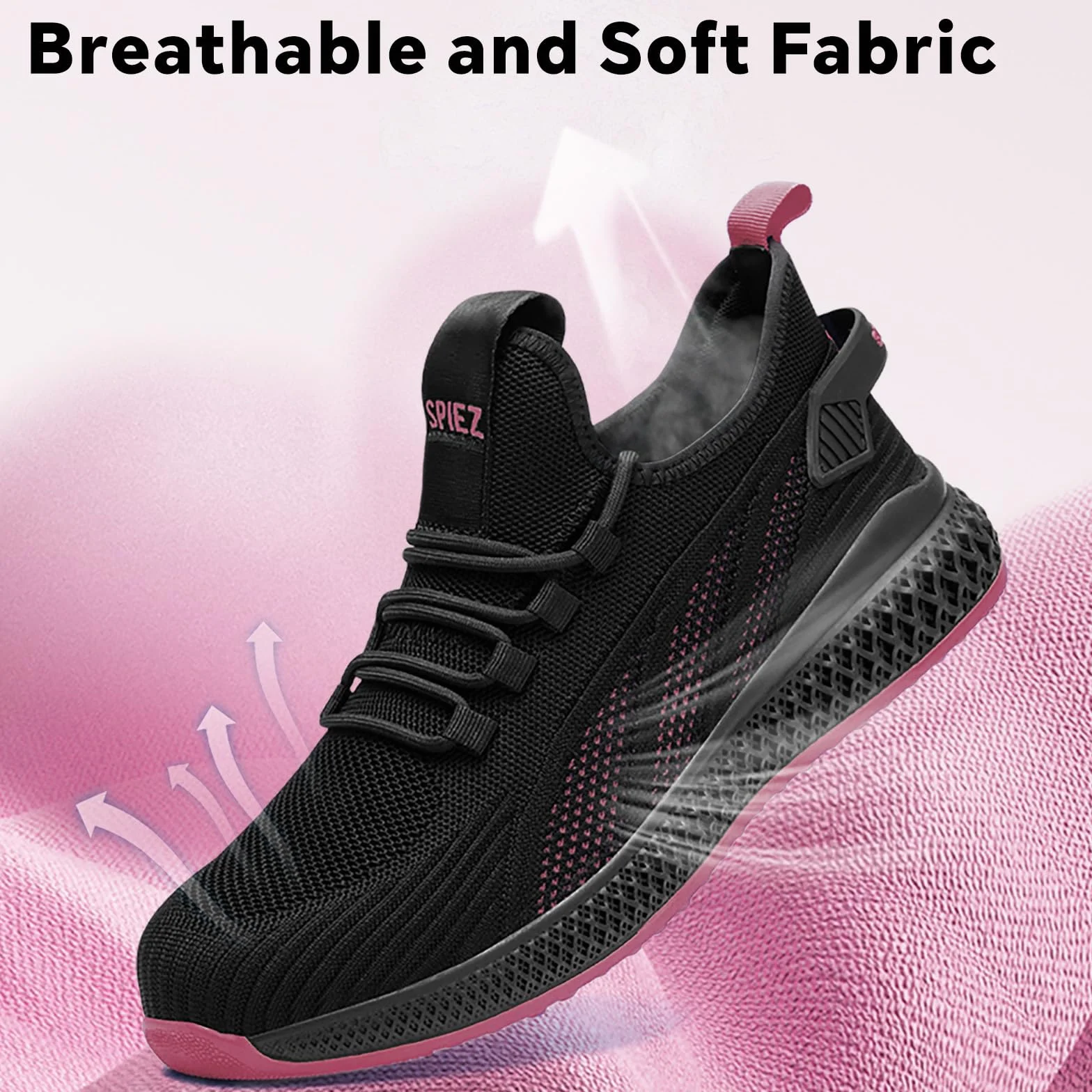 SPIEZ Chaussures de Sécurité Anti-écrasement Femmes Légères Anti-crevaison Respirantes Basket Securite Travail