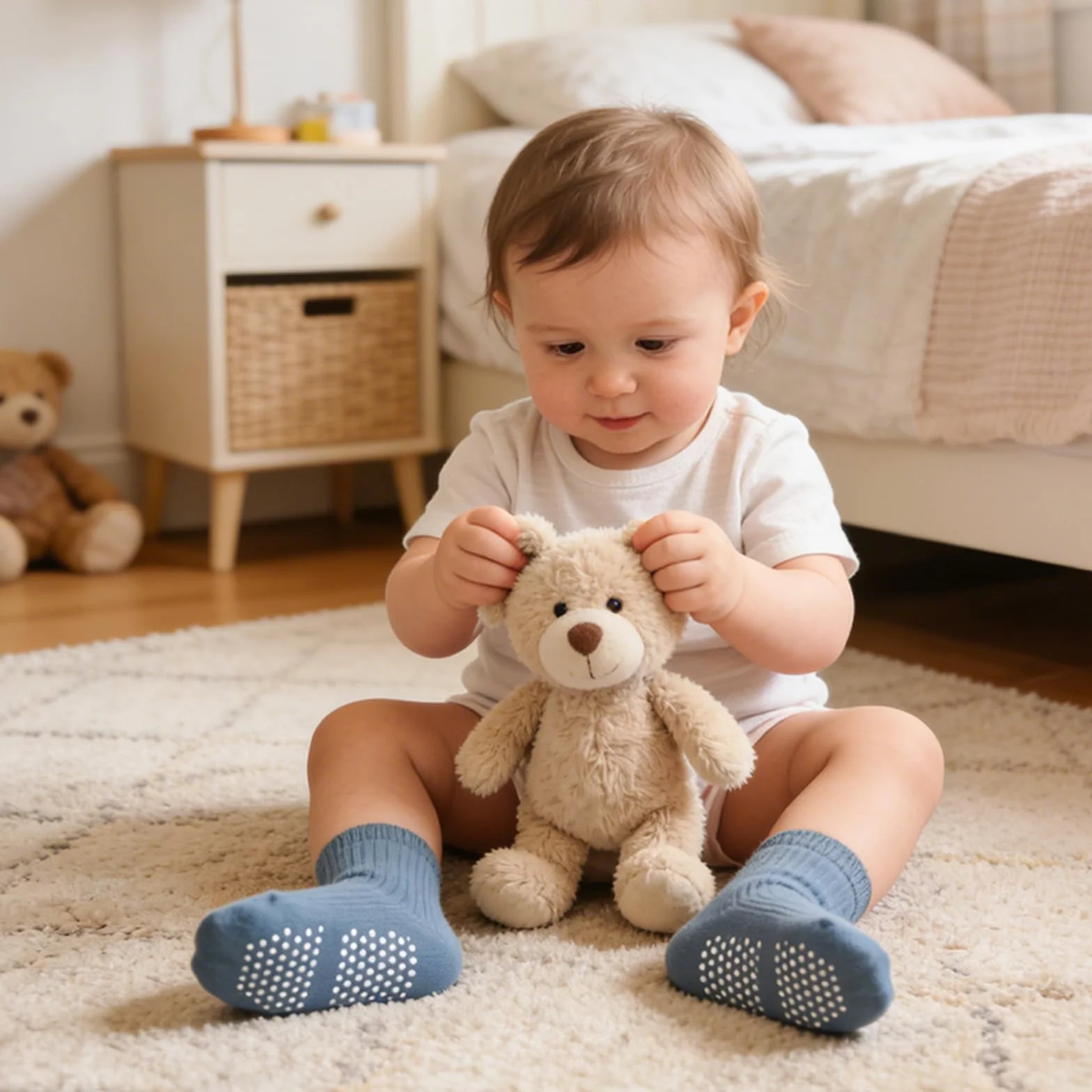Chaussettes en coton pour tout-petits avec semelles antidérapantes - 9 paires pour bébés garçons et filles