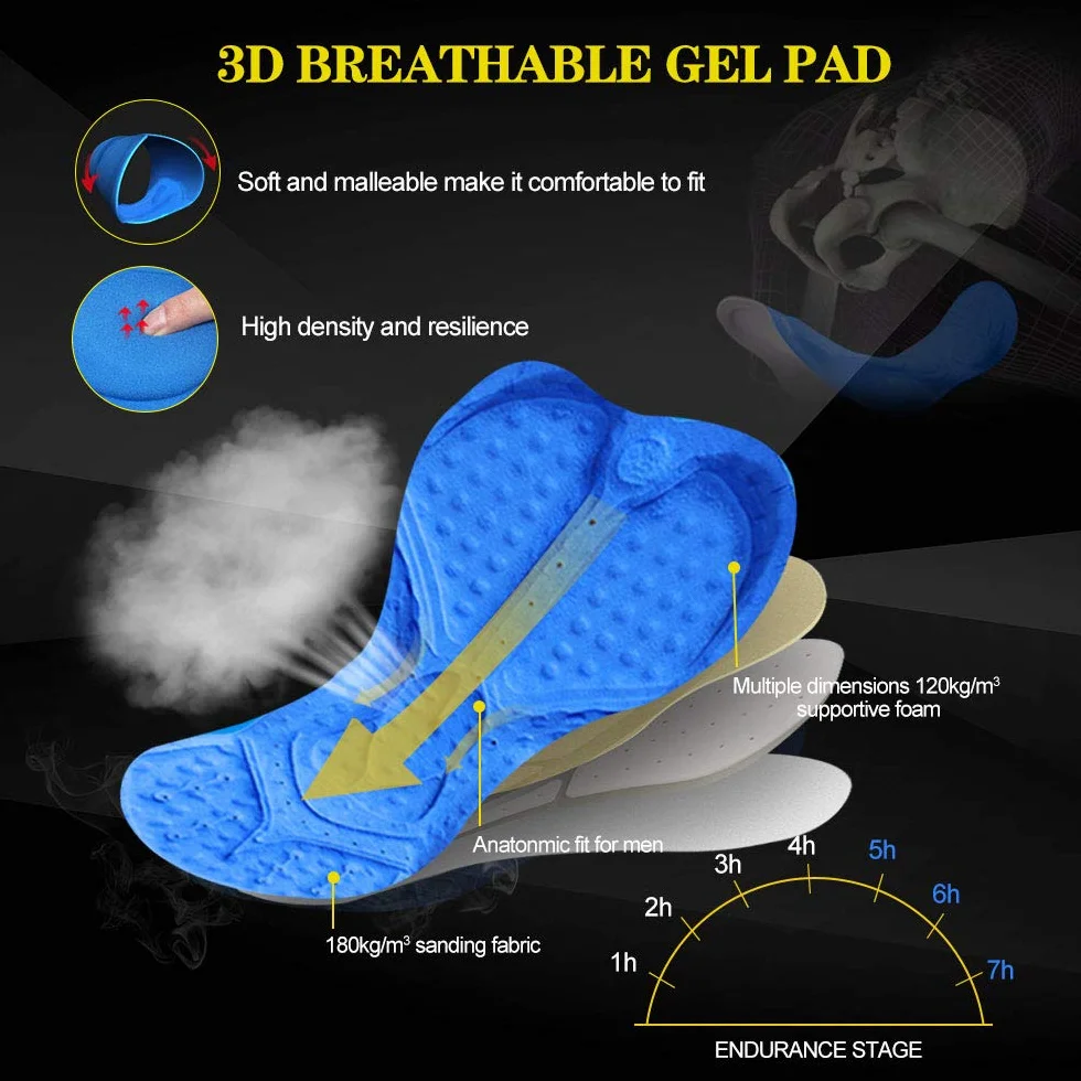 MEETWEE Pantalon Cyclisme Homme Respirant 3D Gel Silicone Long Compression Leggings Vélo