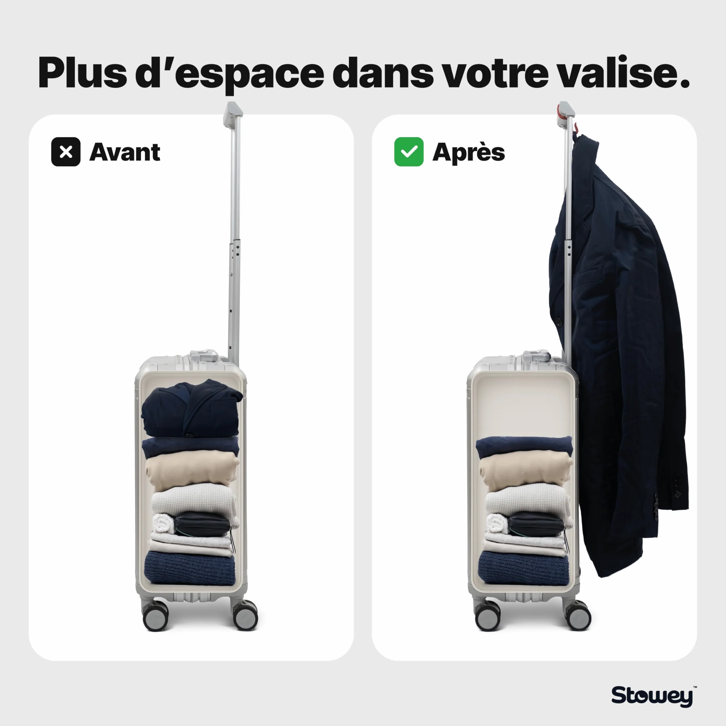 Crochet porte valise Luggage Hook 2 pcs sangle accroche valise sac 10 kg accessoire voyage avion noir