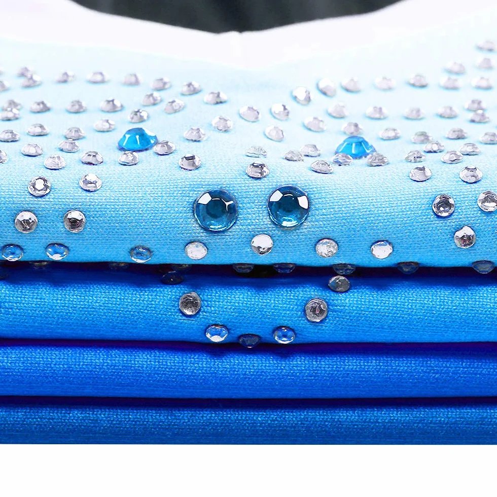 Justaucorps de Gymnastique avec Paillettes Manches Longues en Tulle