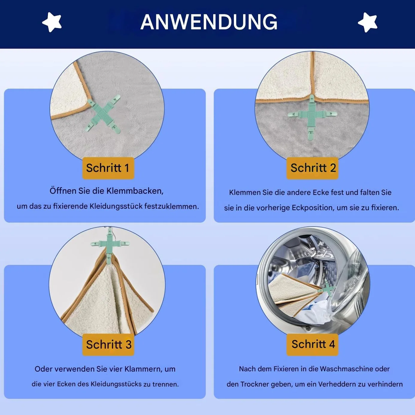 Clips anti-enchevêtrement pour draps, accessoires de démêlage pour housses de couette, aide à la maison pour empêcher les enchevêtrements dans la machine à laver et le sèche-linge