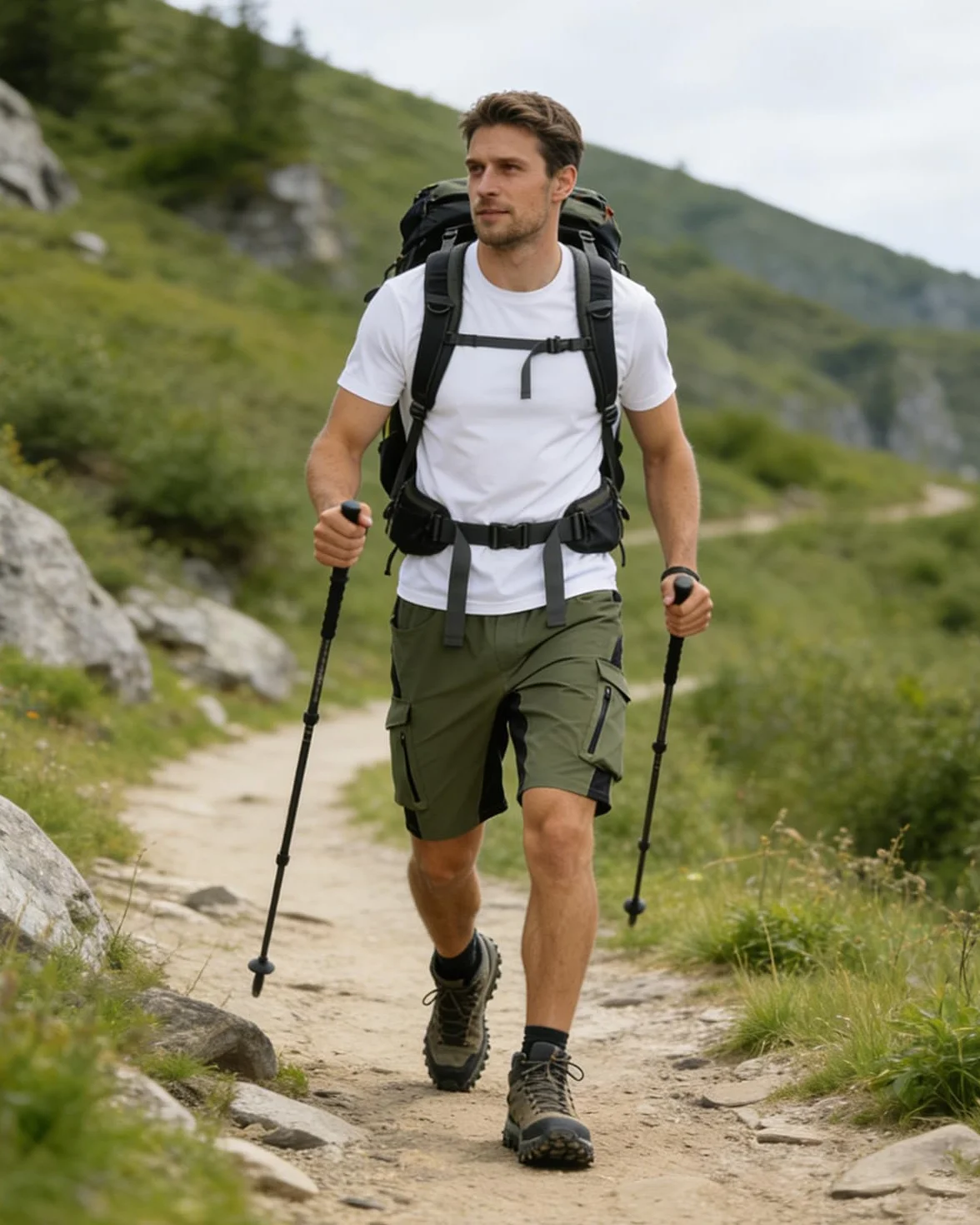 VAYAGER Short Cargo de Randonnée pour Homme, Léger et à Séchage Rapide avec Poches pour Pêche et Camping