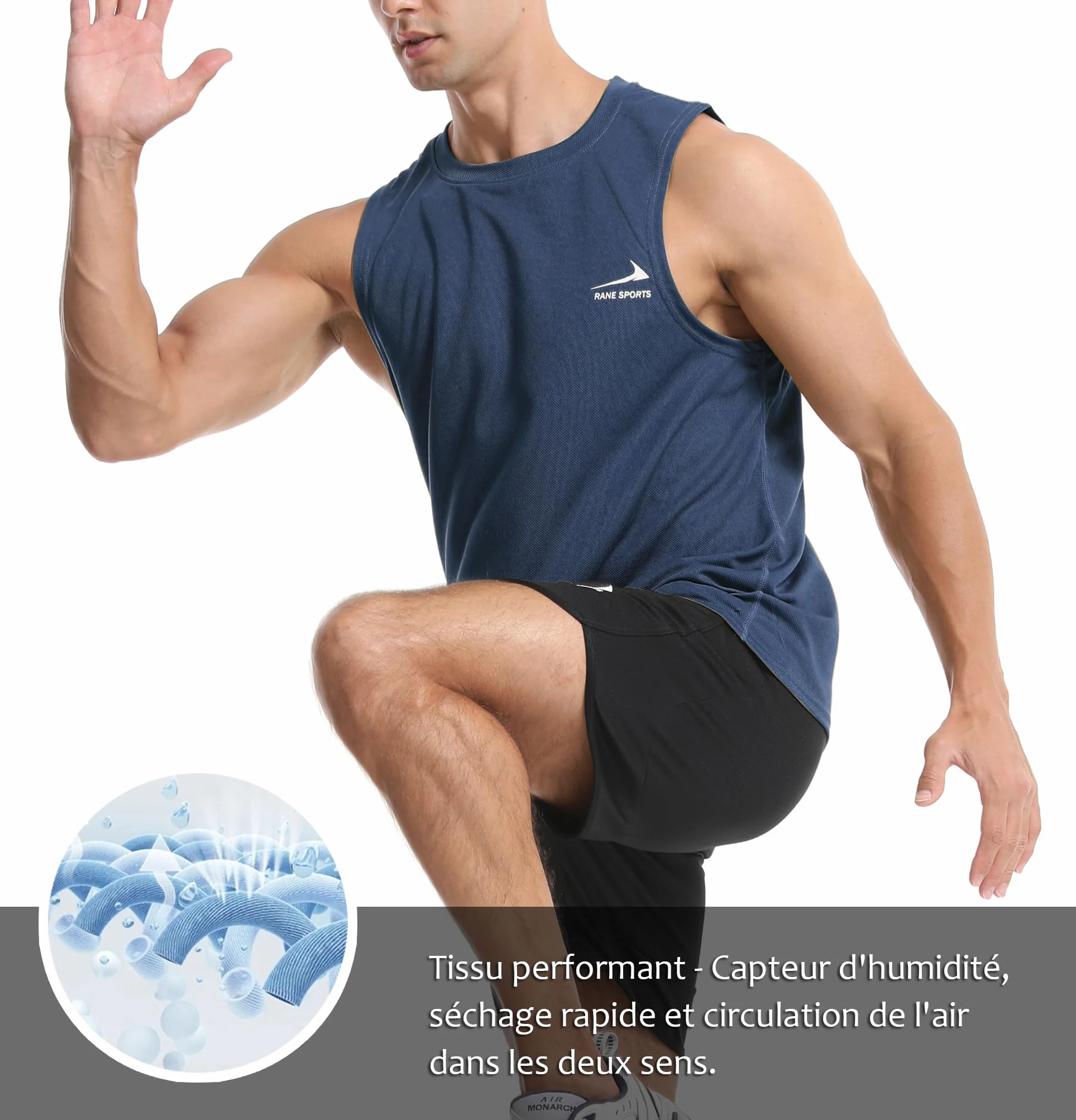 Débardeur sans Manches pour Homme, Gilet de Course à Pied, à séchage Rapide