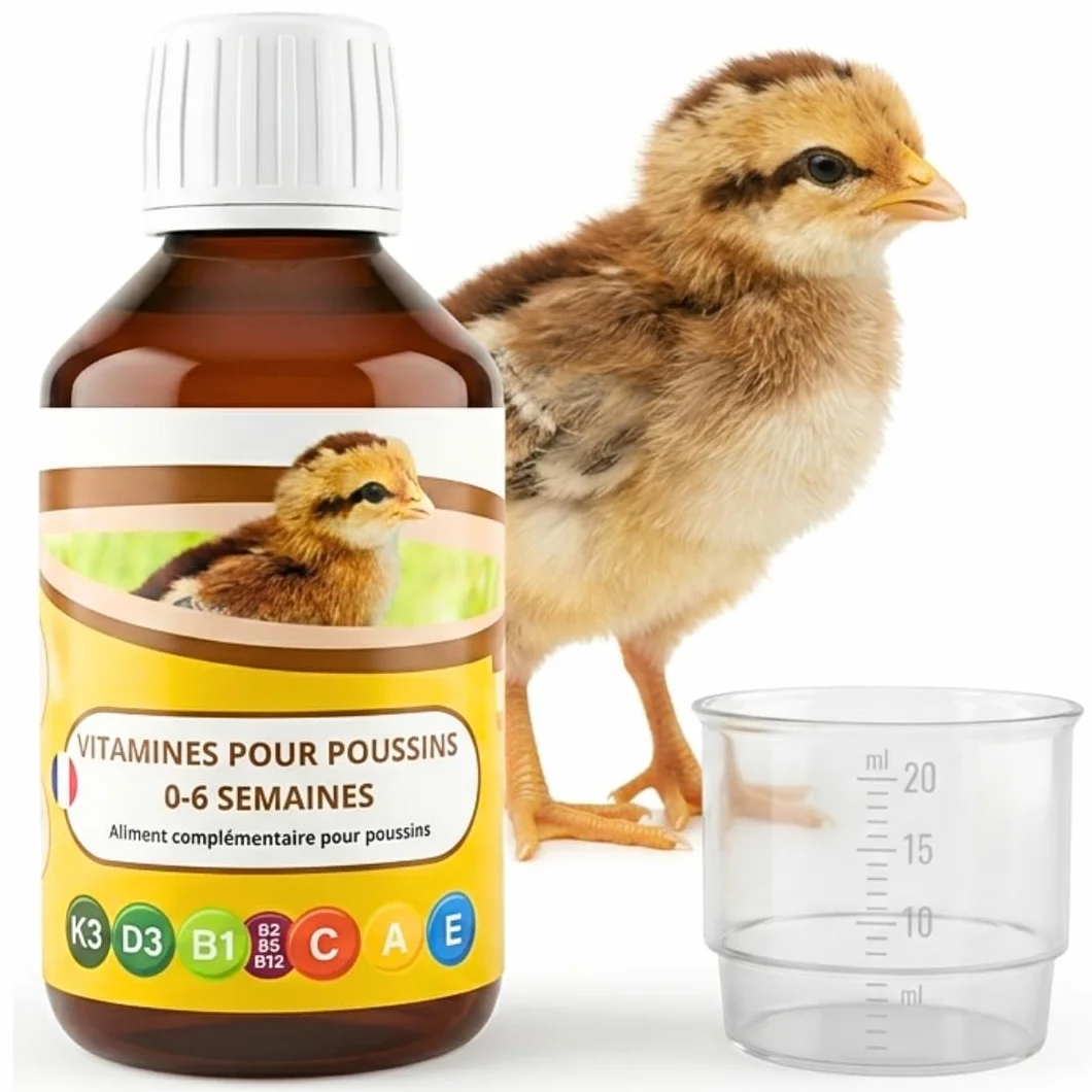 ANI’Nat Multivitamines Poussins 250 ML – Complément Liquide pour Poussins 0-6 semaines – Vitamines, bétaïne et acides aminés – pour démarrage, Croissance et vitalité – À diluer dans l’Eau