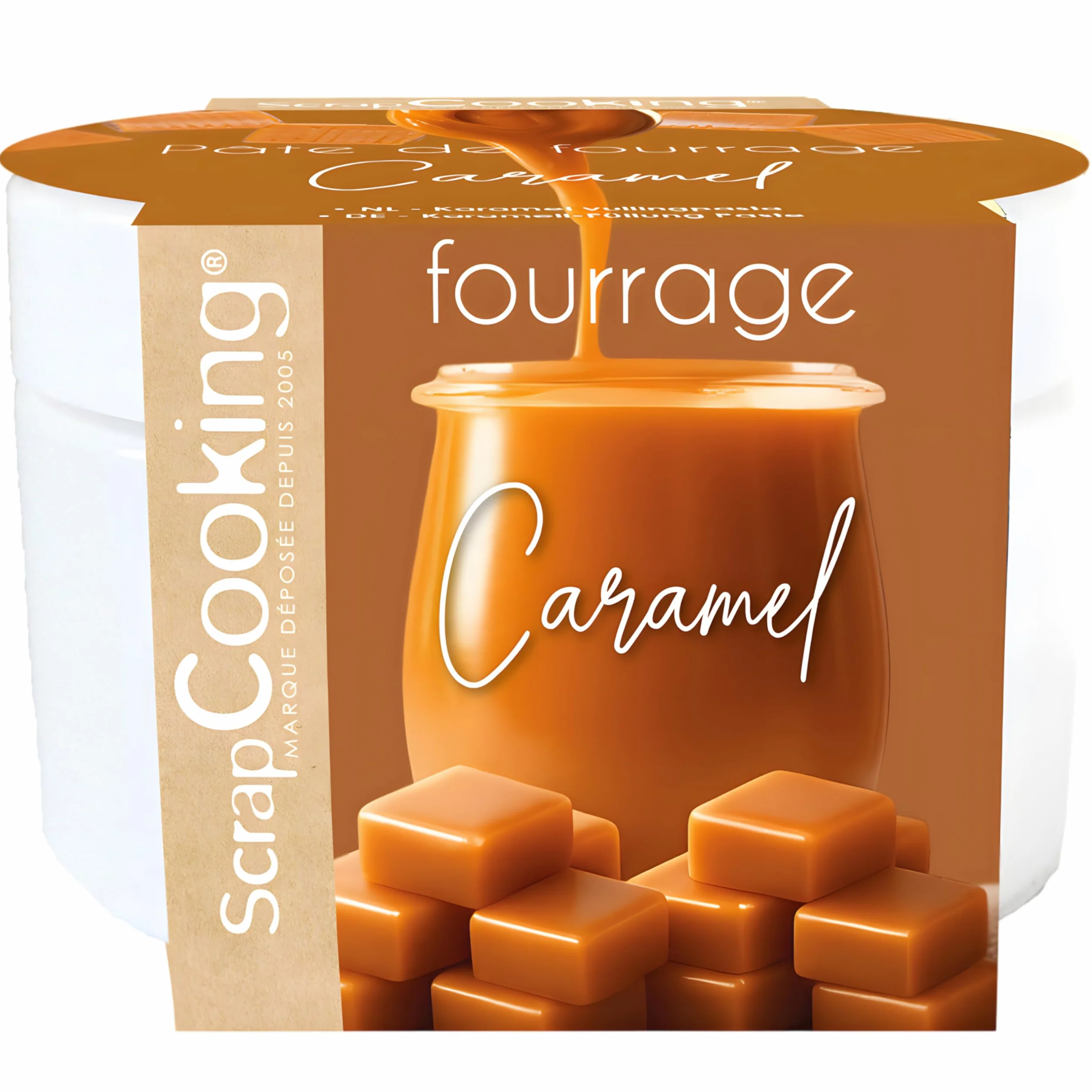 ScrapCooking - Pâte de Fourrage Caramel 200 g - Pour Fourrer Tablettes, Éclairs, Macarons, Gâteaux, Bûches de Noël, Cookies, Cheesecakes & Pâtisseries - 4640