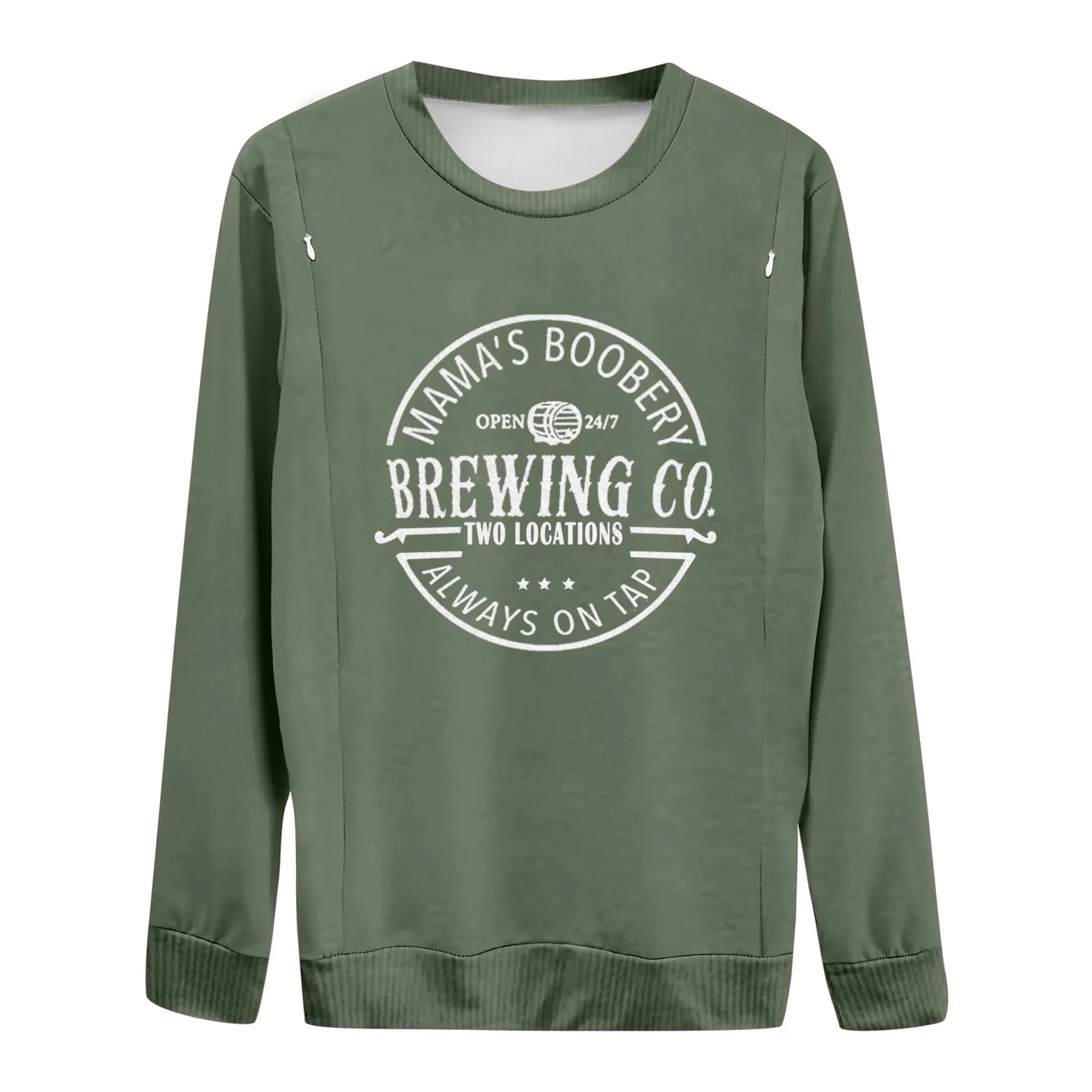 Sweat-Shirt de Maternité Zip sur le Devant Allaitement Manches Longues