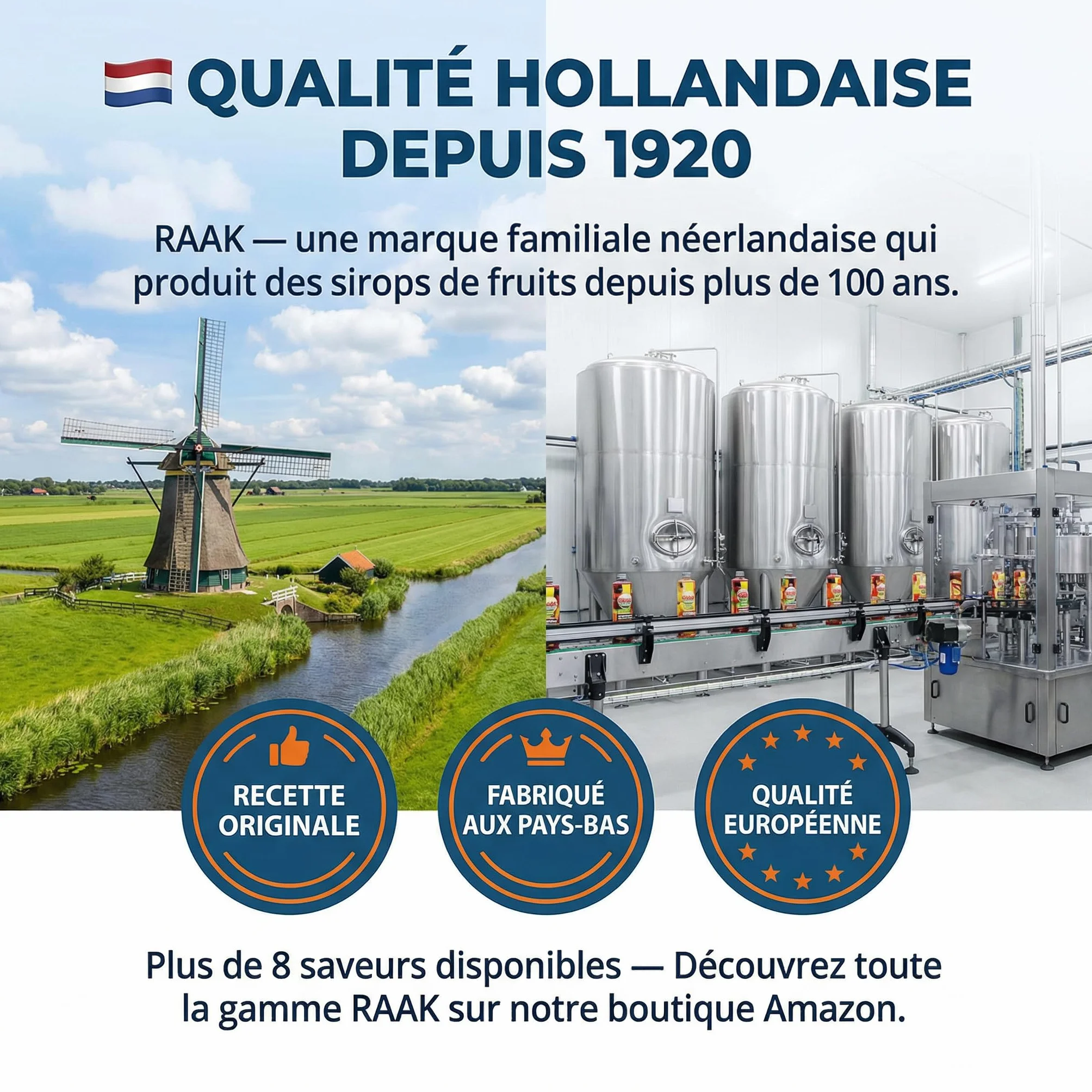 RAAK Sirop Framboise Sans Sucre Pack Familial - 6 bouteilles 750ml - 180 Verres - Édulcorants naturels - Qualité européenne