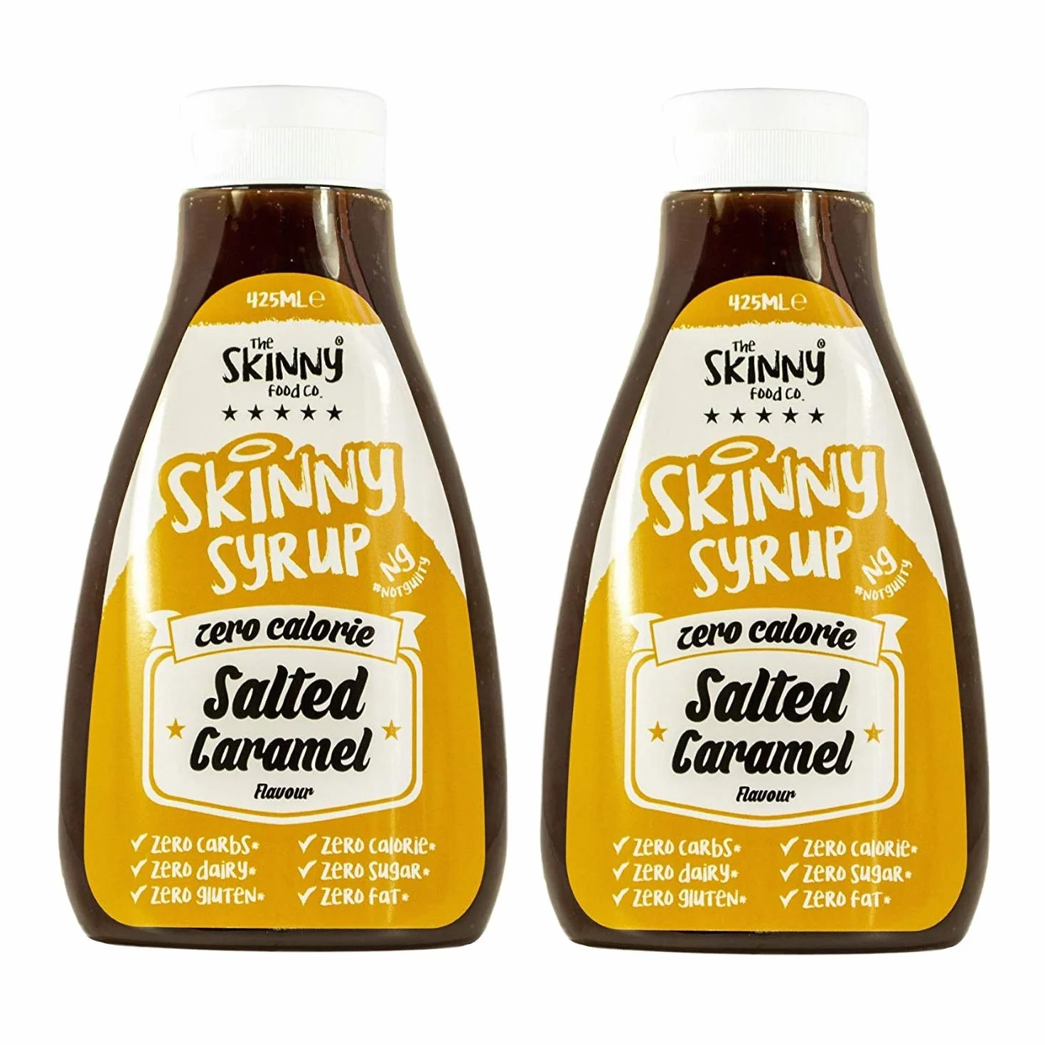 The Skinny Food Co. Zero Calorie Sirop de caramel salé, 425 ml (lot de 2)