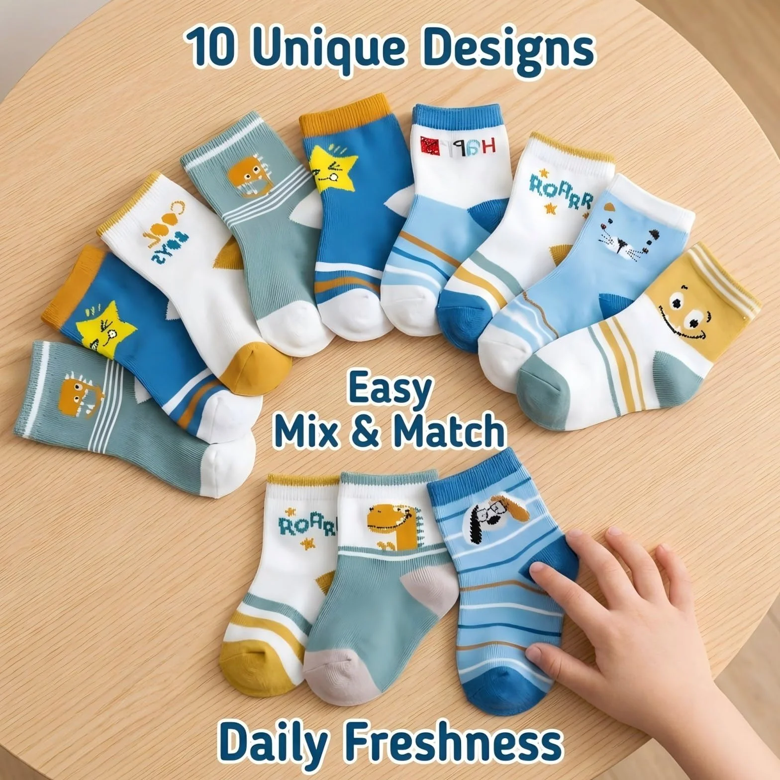 Chaussettes Bébé Coton 10 Paires Enfant Garçons Filles Dessin Animé Printemps Automne Hiver