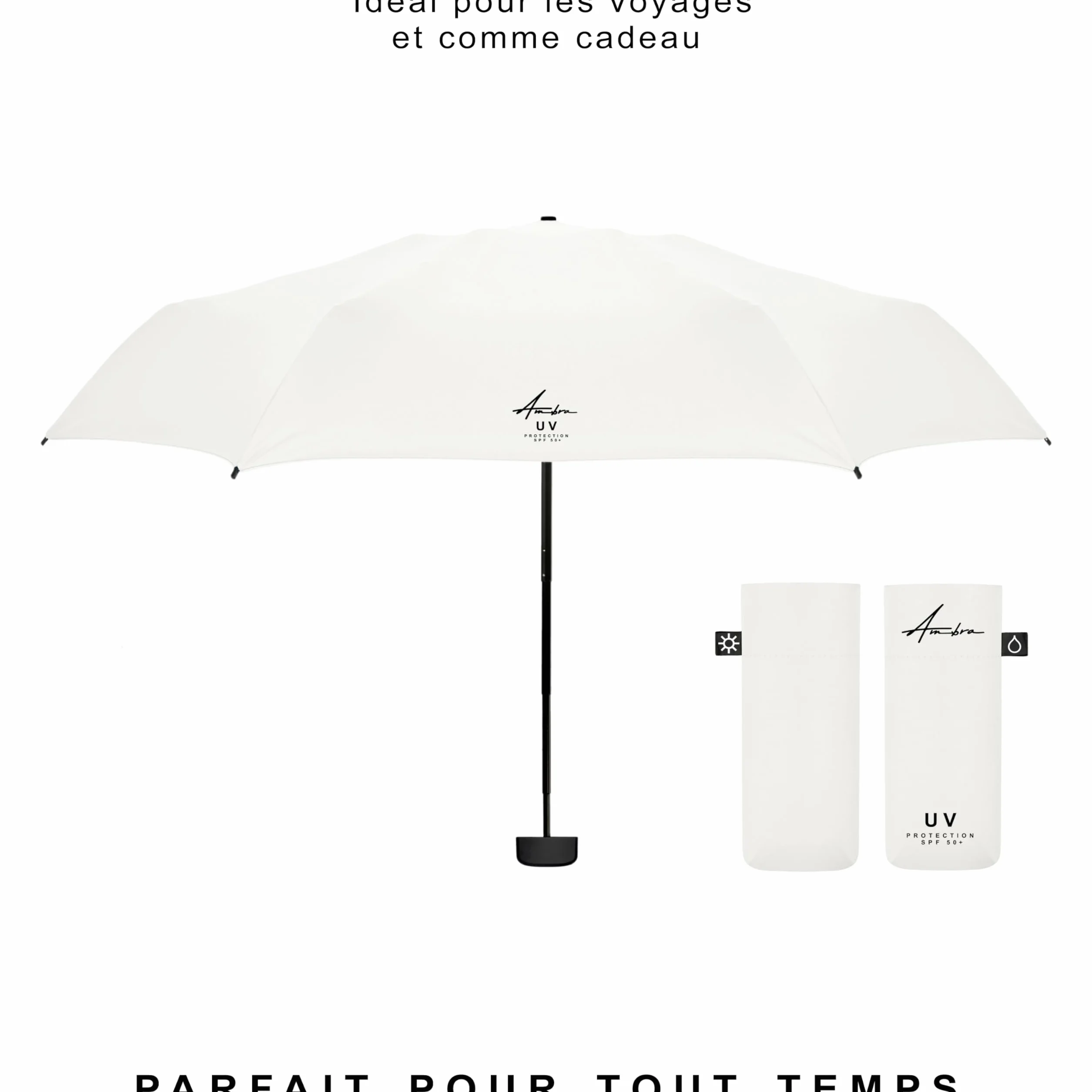 Parapluie pliant compact anti UV pour femmes hommes
