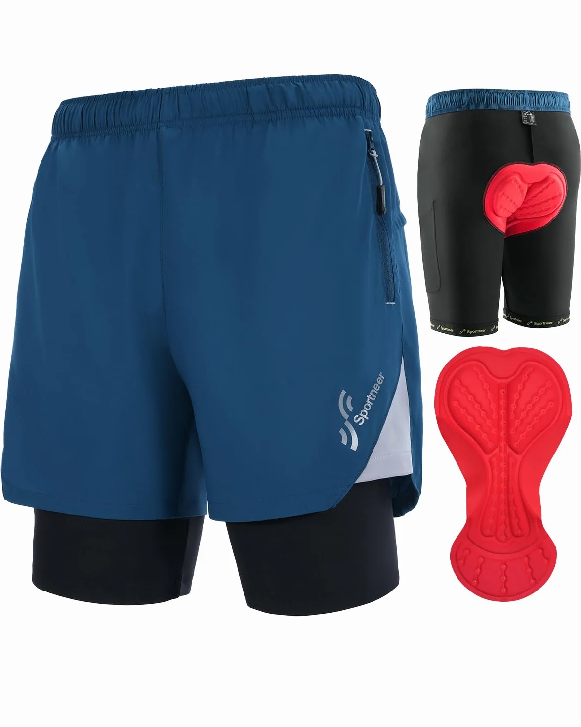 Sportneer Pantalon de cyclisme homme rembourrage 3D Taille M 3XL